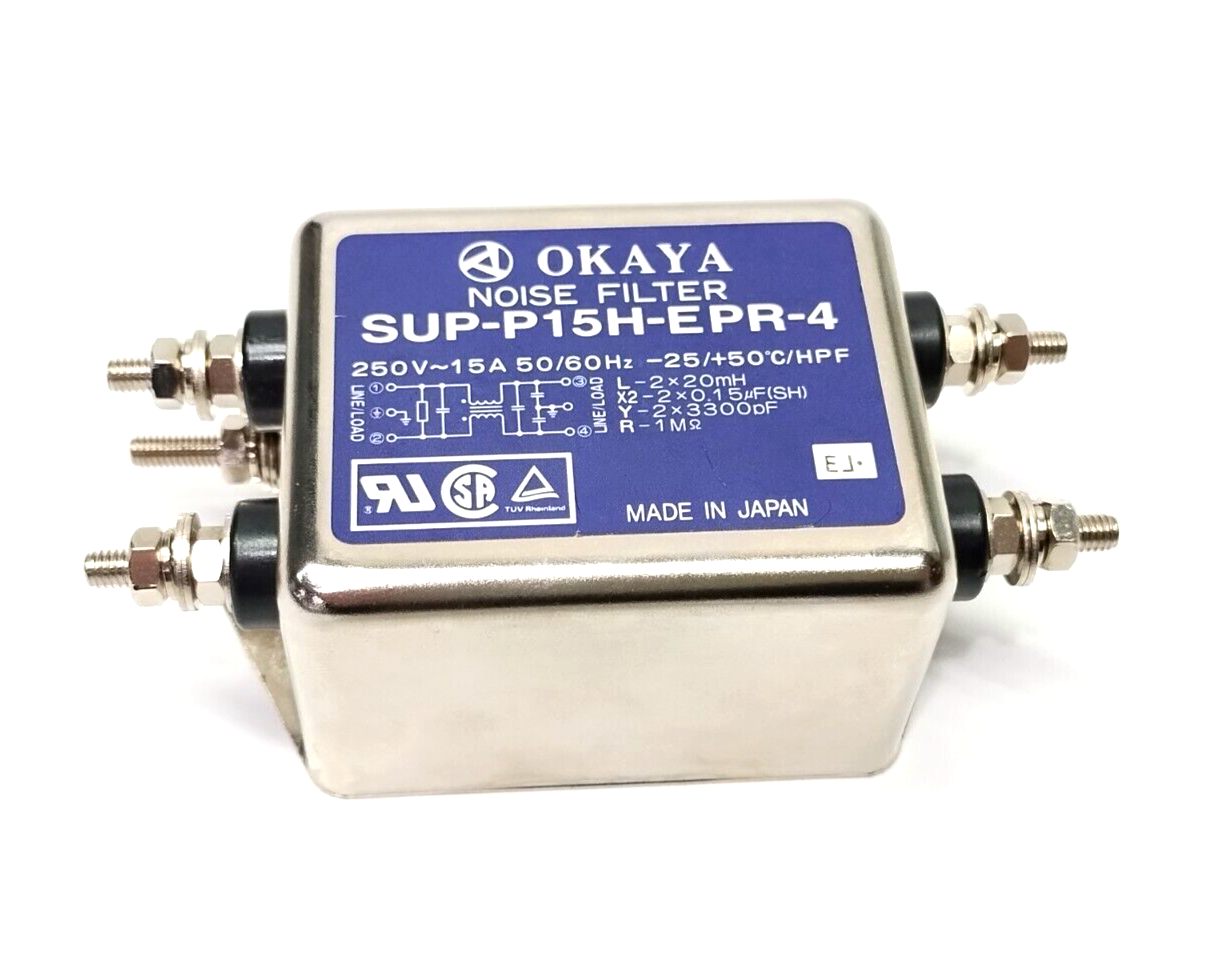 Okaya SUP-P15H-EPR-4 Noise Filter 250V 15A - Maverick Industrial Sales