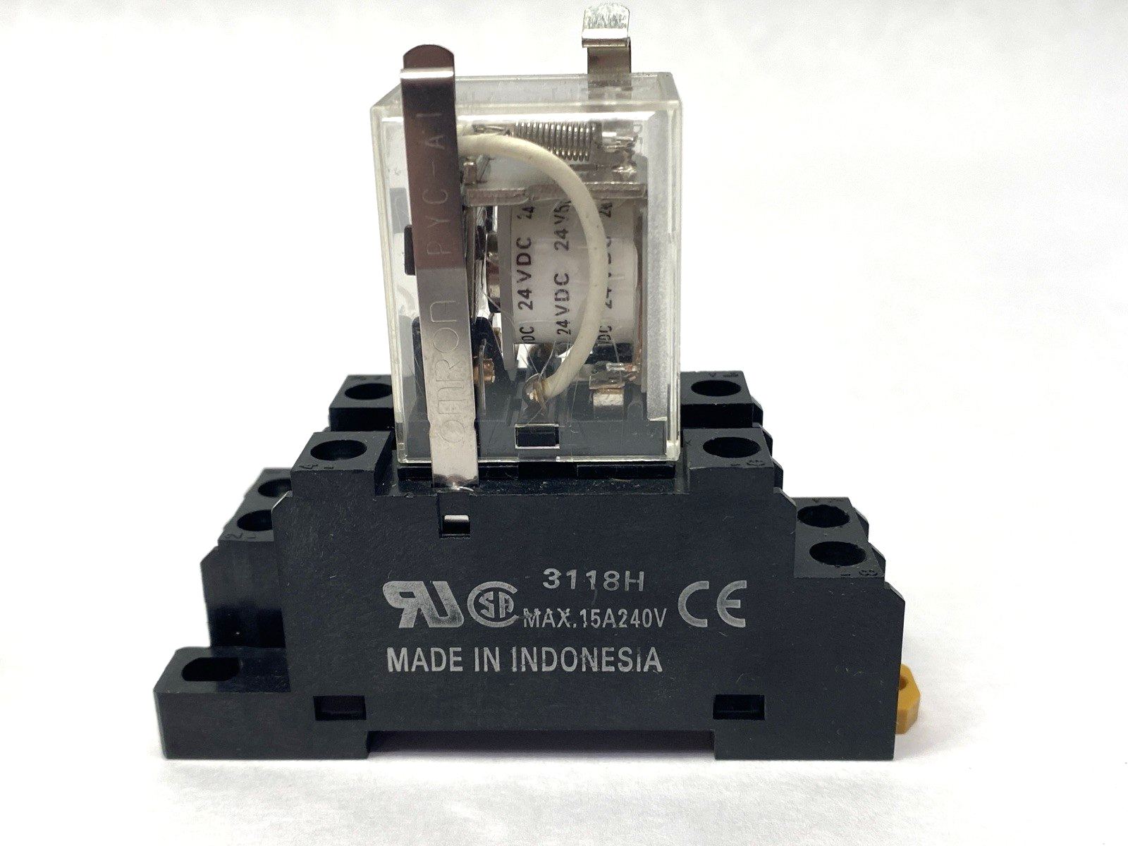 Omron LY2-DC24 Relay 24VDC 10A w/ Socket Base 240V 15A LOT OF 3 - Maverick Industrial Sales