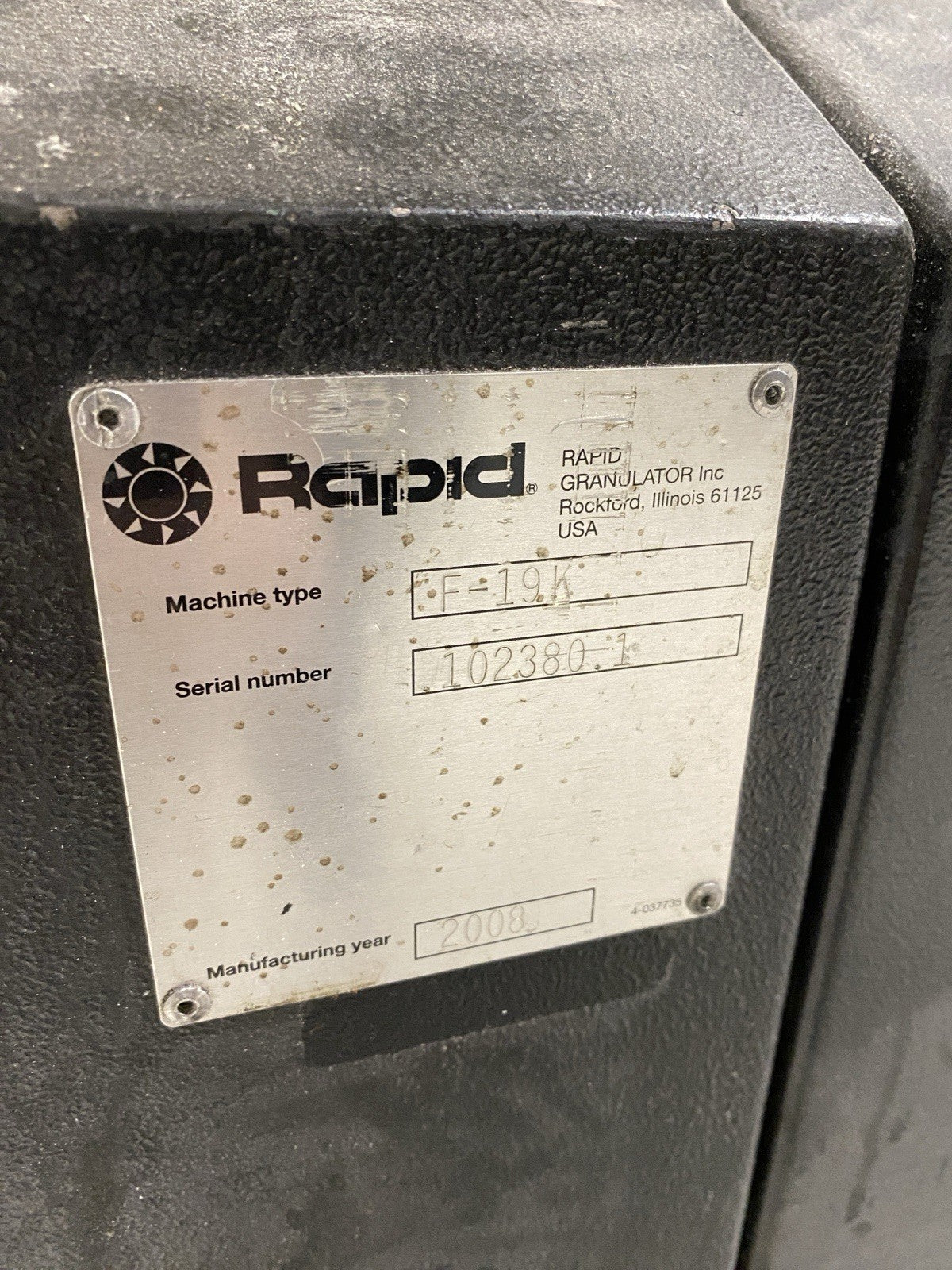 F-19K | Rapid Force Plastic Granulator 460V 3PH - Used - Maverick Industrial Sales
