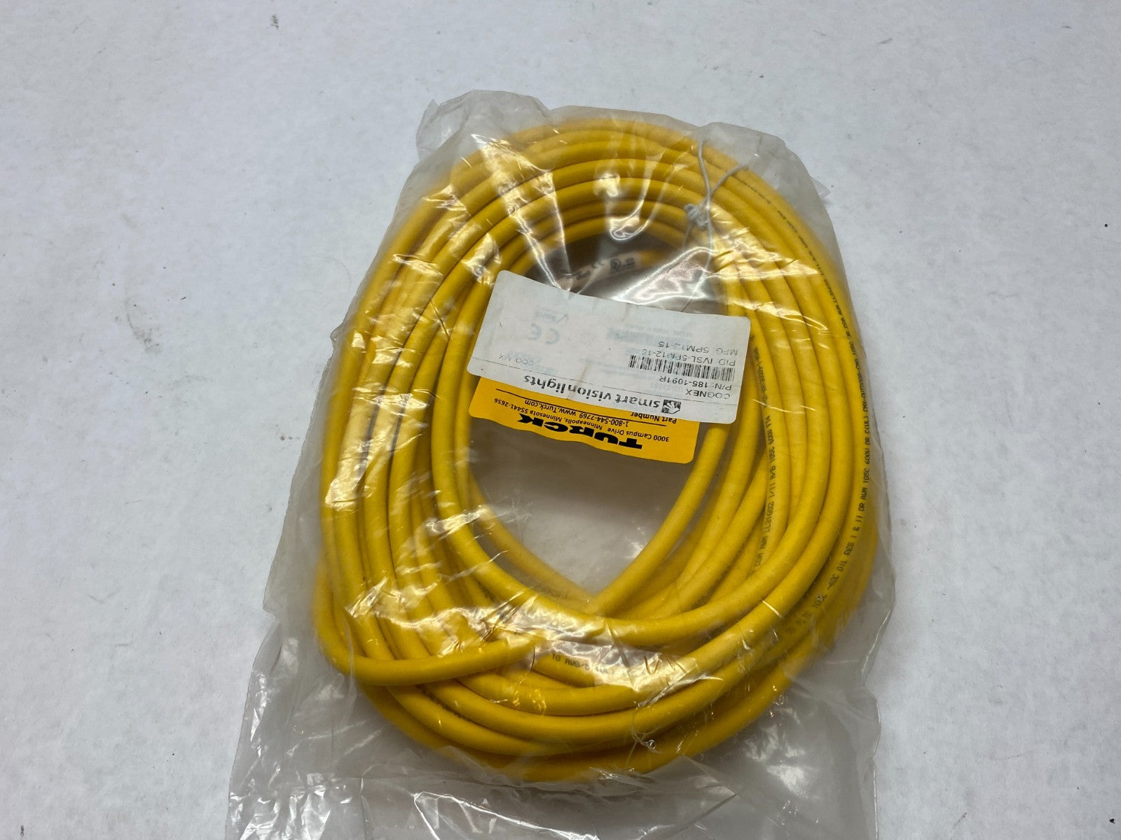 Cognex 185-1091R, Turck U2-22255 Single Ended Connection Cordset IVSL-5PM12-15 - Maverick Industrial Sales