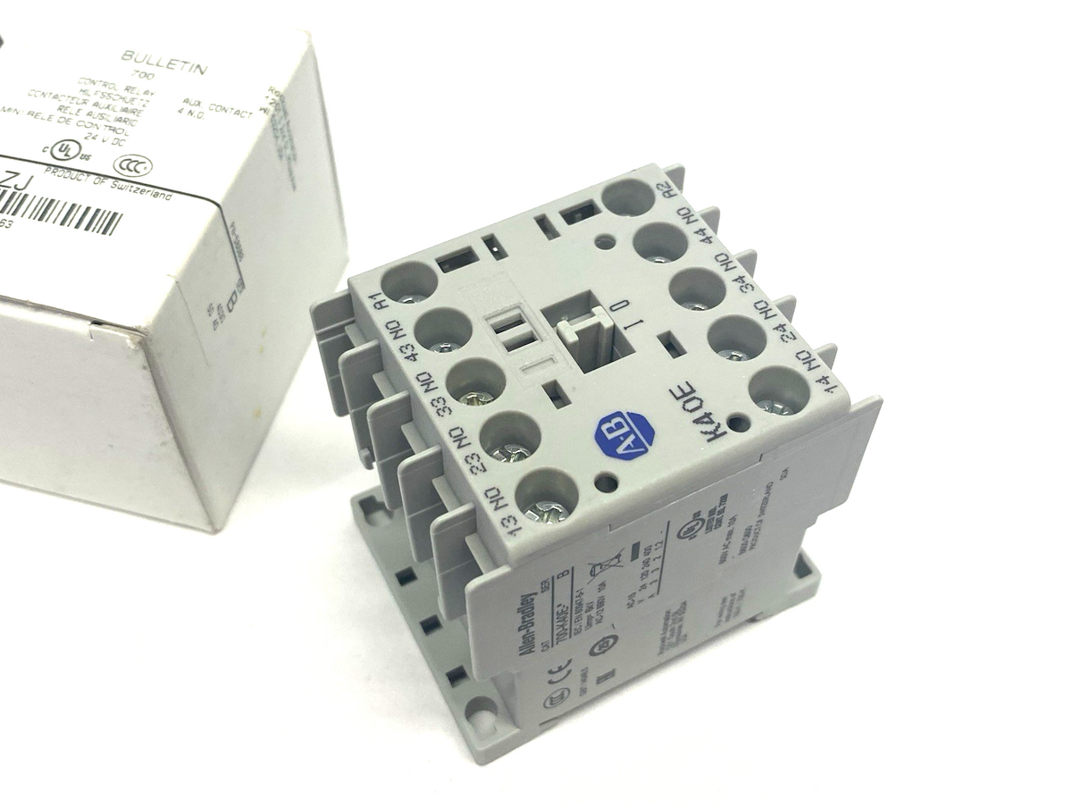 700-K40E-ZJ | Allen Bradley Ser. B Miniature Contactor IEC Control Relay 4 N.O. - New – Open box - Maverick Industrial Sales