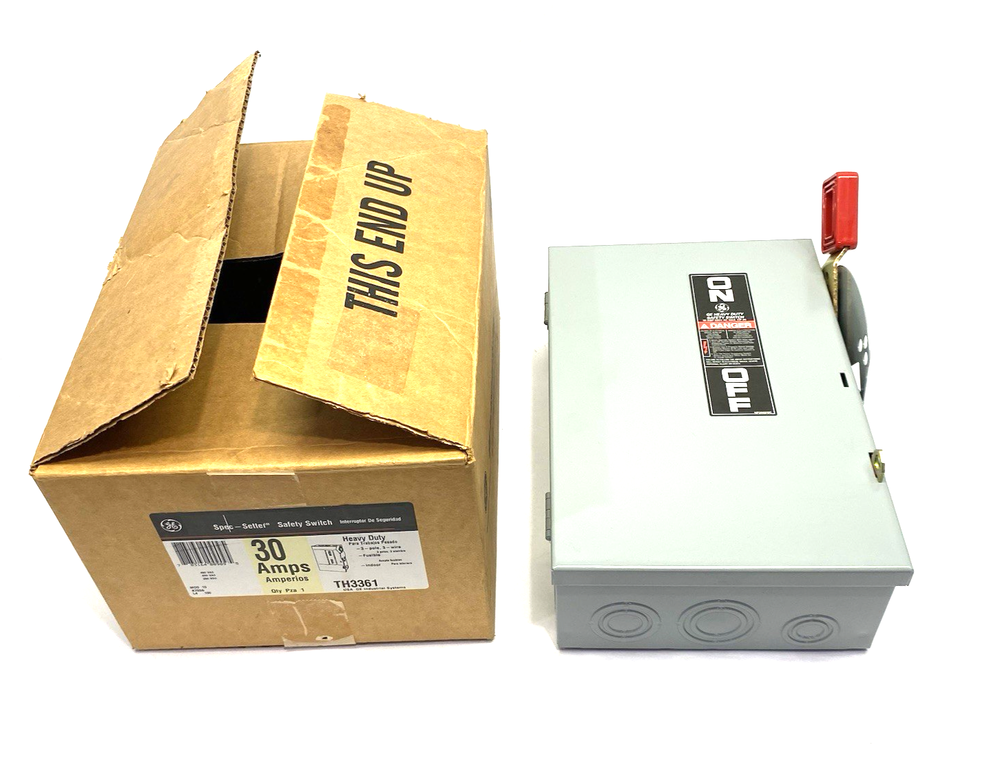 TH3361 | General Electric Heavy Duty Safety Switch, Fusible, 30A 3P HD N1 - New – Open box - Maverick Industrial Sales