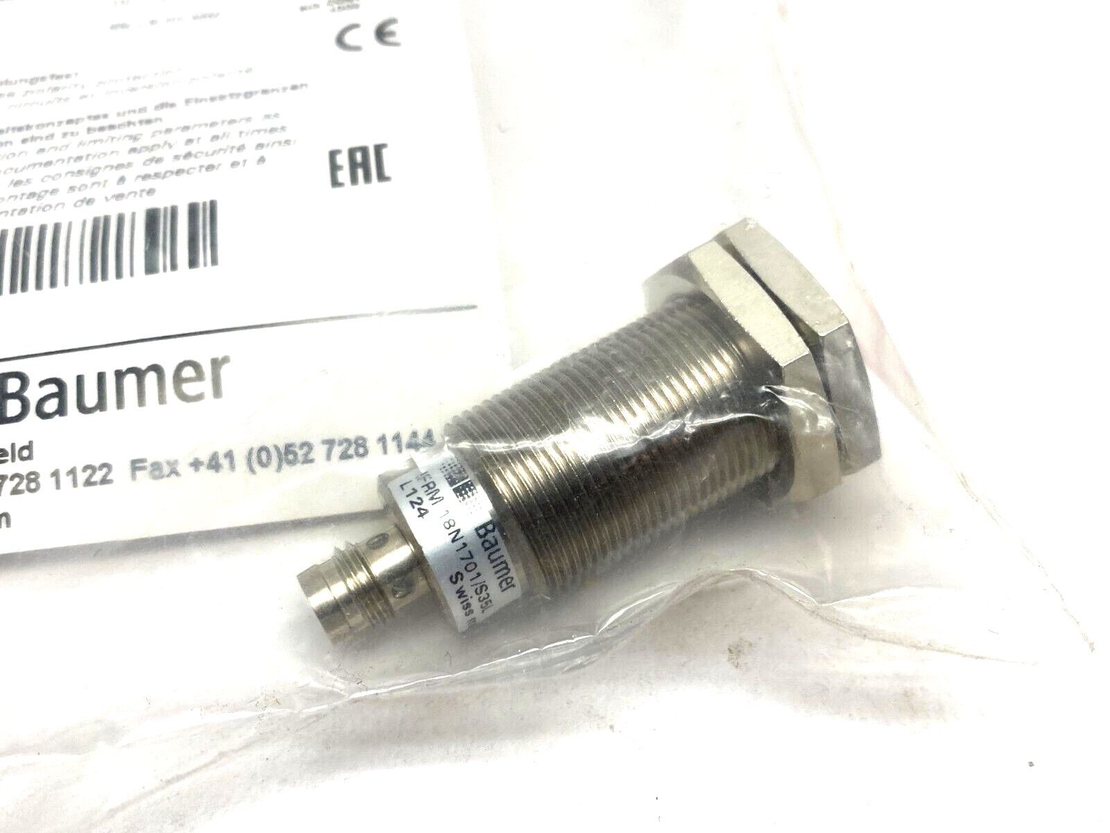 Baumer IFRM 18N1701/S35L Inductive Proximity Switch Quasi-Flush Mount 10229664 - Maverick Industrial Sales