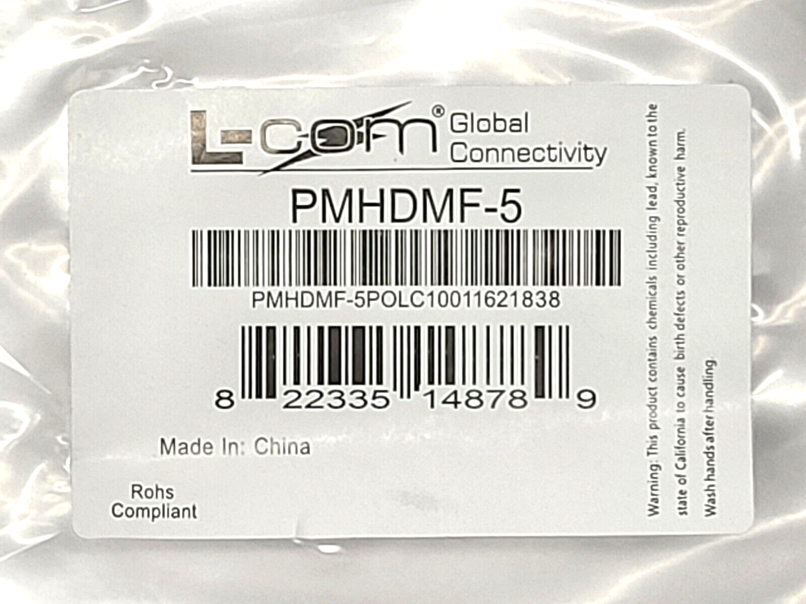 L-Com PMHDMF-5 High Speed HDMI Cable w/ Ethernet - Maverick Industrial Sales