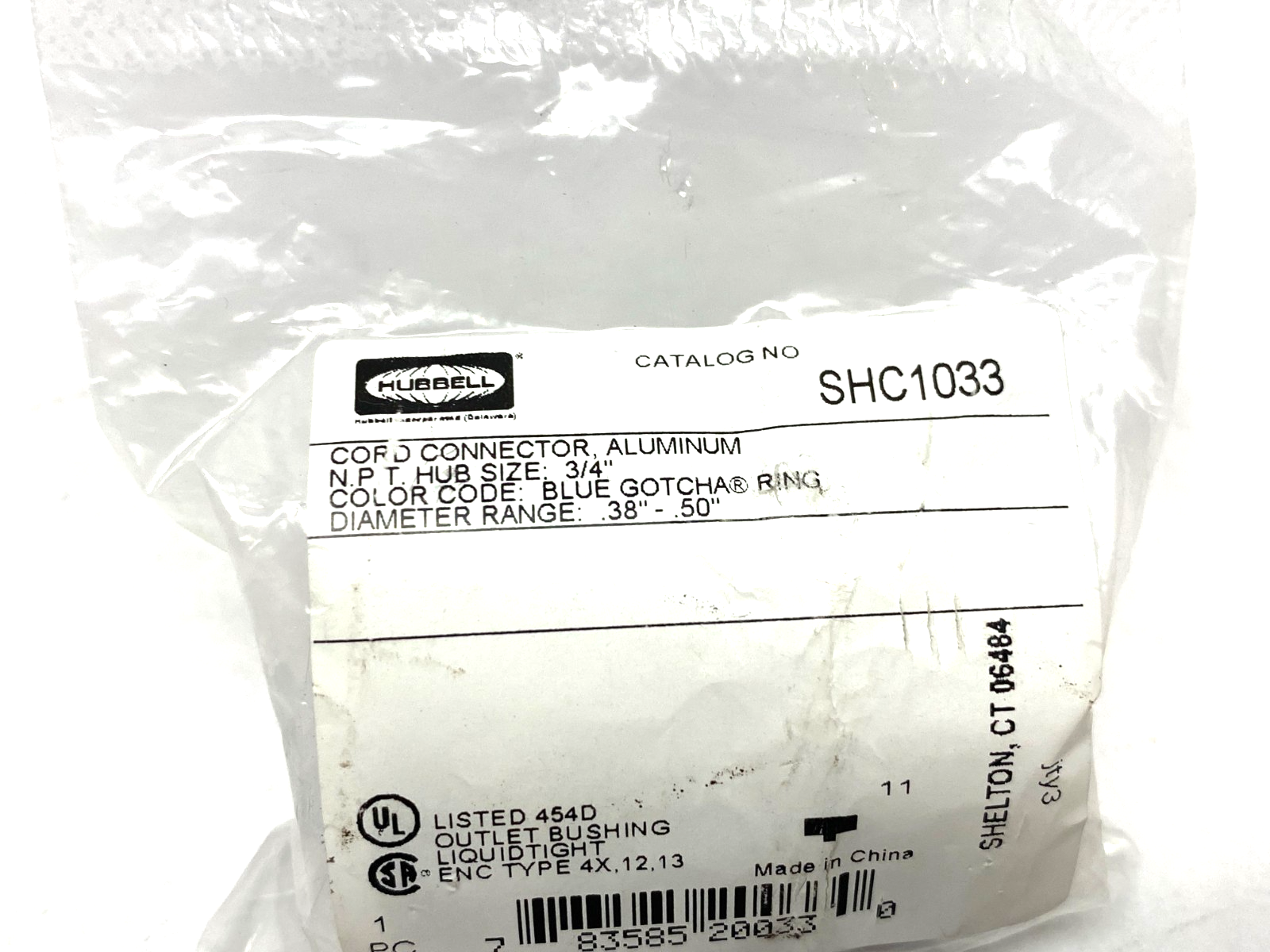 Hubbell SHC1033 Kellems Aluminum Cable Grip 3/4" Male Straight .38"-.50" - Maverick Industrial Sales