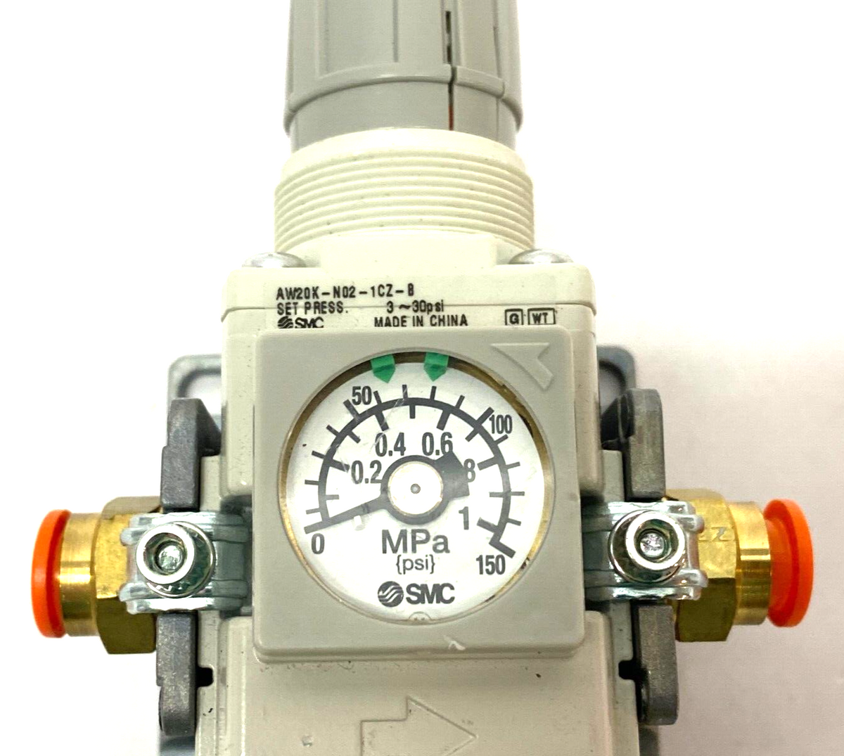 AW20K-N02-1CZ-B | SMC Modular Filter Regulator 3~30psi Set Press w/ Dual Spacers - New – Open box - Maverick Industrial Sales