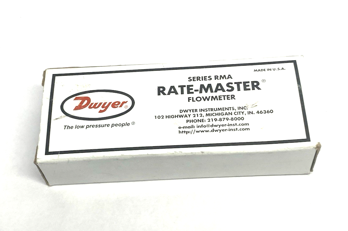 160019-00 | Dwyer Rate-Master Flowmeter RMA-SSV FLMTR 5-60 SCFH ARGON - New – Open box - Maverick Industrial Sales