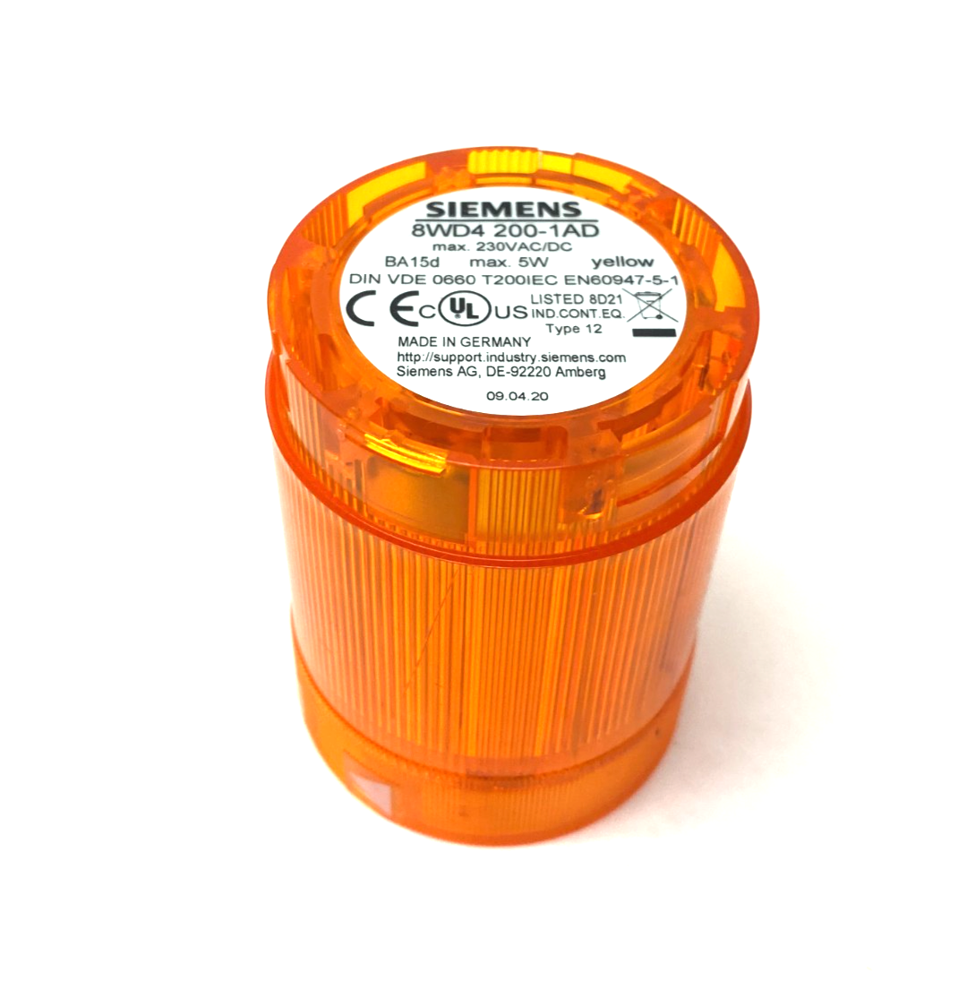 Siemens 8WD4 200-1AD 50mm Steady-Light Element Yellow 12-230V AC/DC - Maverick Industrial Sales