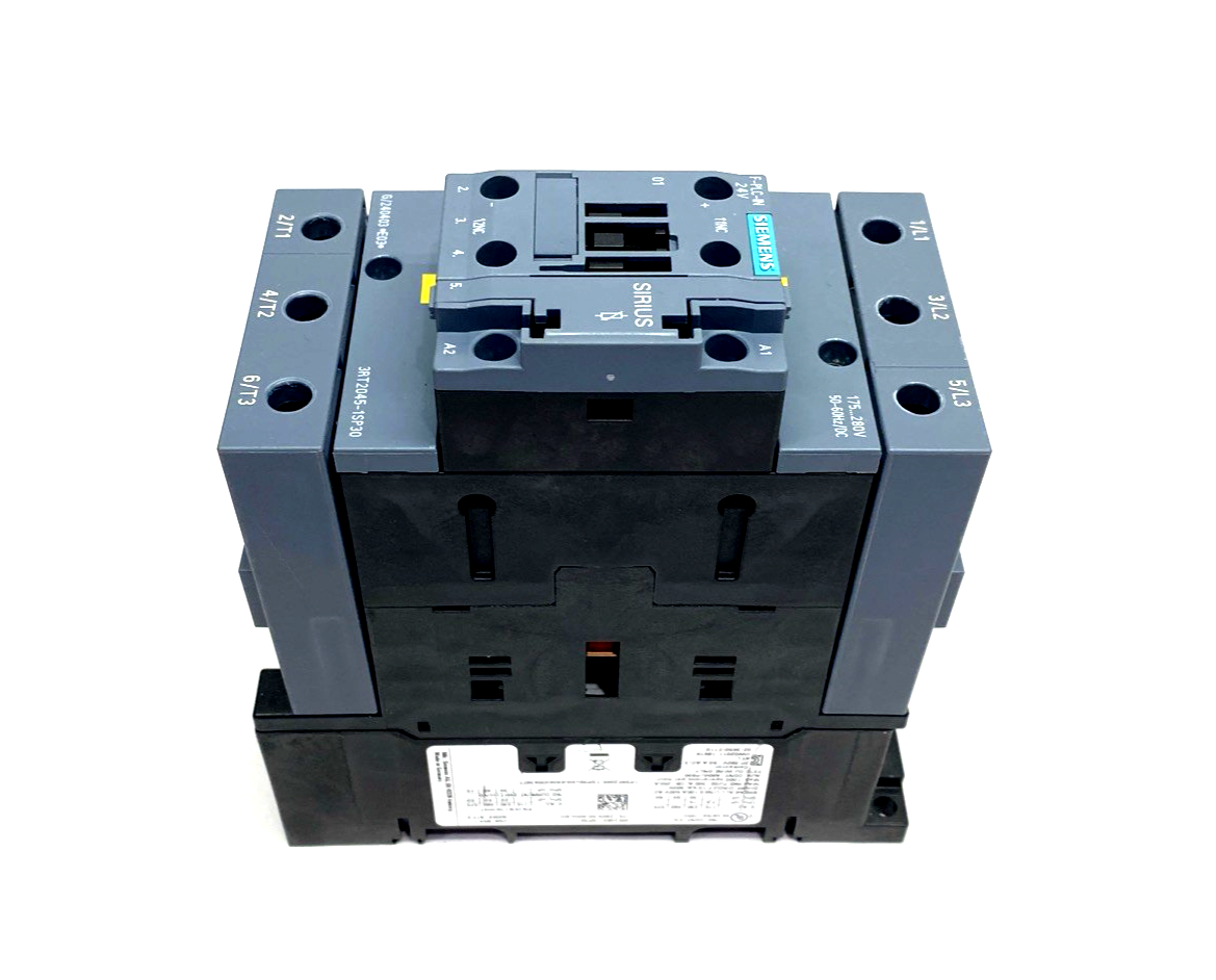 Siemens 3RT2045-1SP30 Contactor AC-3e/AC-3, 80A, 37kW 400V 3P 175-280V AC/DC - Maverick Industrial Sales