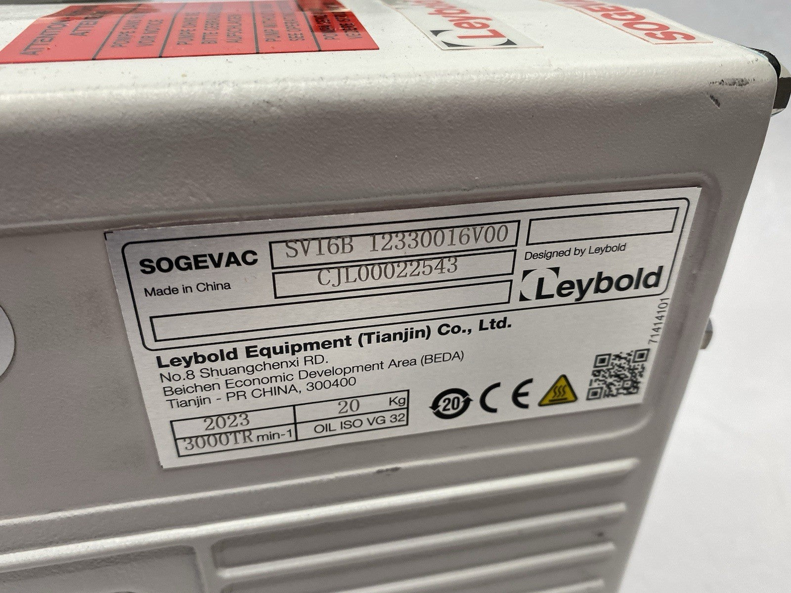 Leybold SV16B SOGEVAC Rotary Vane Vacuum Pump, Scheugenpflug SP0225444 - Maverick Industrial Sales