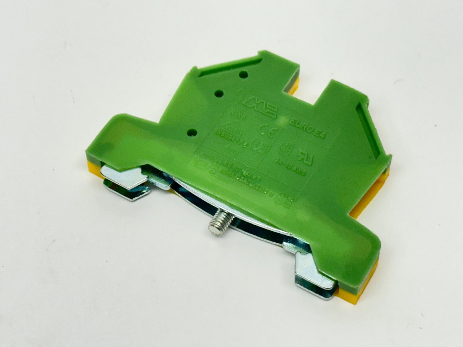 Morsettitalia EURO E4 Earth Terminal Block Green/Yellow 43454 LOT OF 10 - Maverick Industrial Sales