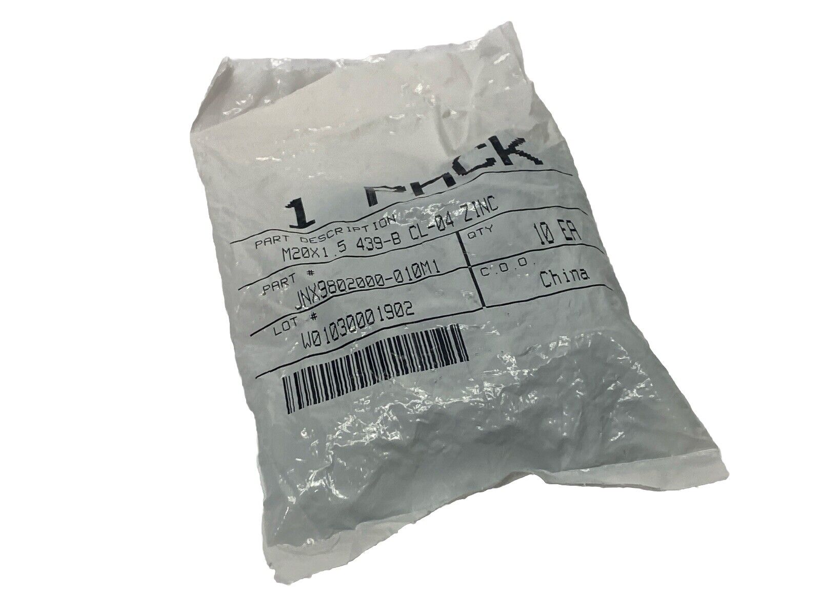 JNX9802000-010M1 Nut M20X1.5 439-B CL-04 Zinc PKG OF 10 - Maverick Industrial Sales
