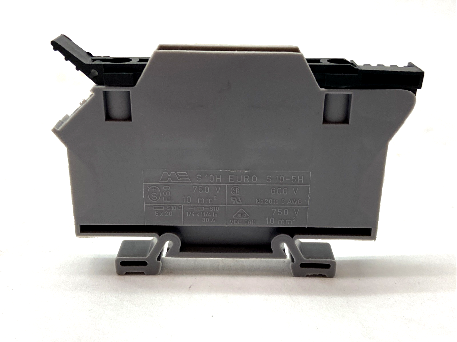 Morsettitalia S10H EURO S10-5H Fuse Holder DIN Rail Mount 30A 750V PKG OF 10 - Maverick Industrial Sales