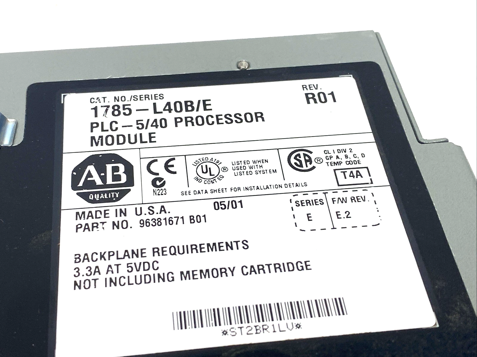 Allen Bradley 1785-L40B Ser. E Rev. R01 PLC-5/40 Processor Module - Maverick Industrial Sales