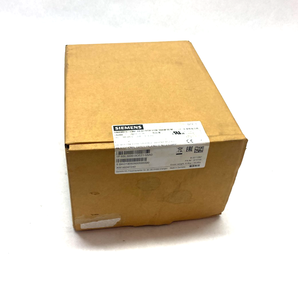 Siemens 6SL3000-0CE21-0AA0 SINAMICS Line Reactor, 480V 10kW - Maverick Industrial Sales