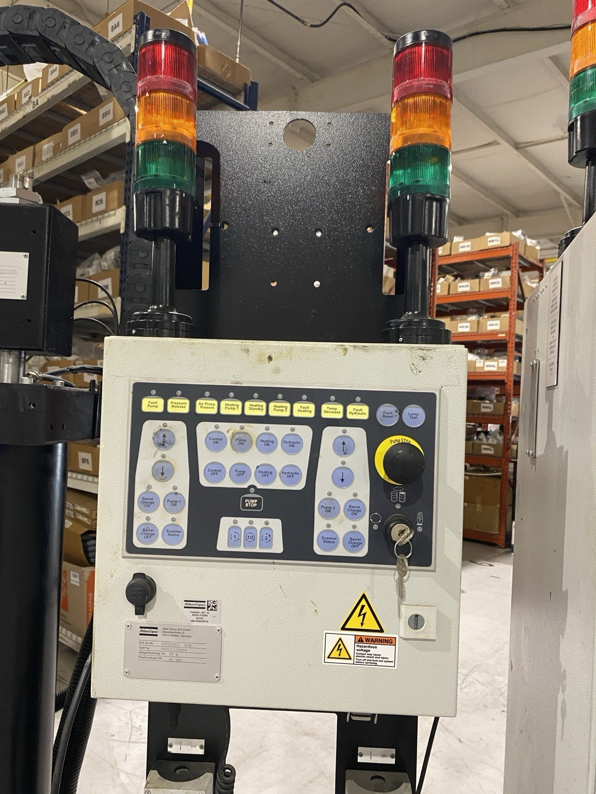 Atlas Copco SCA Adhesive Drum Dispensing System, Pumps and Controls - Maverick Industrial Sales