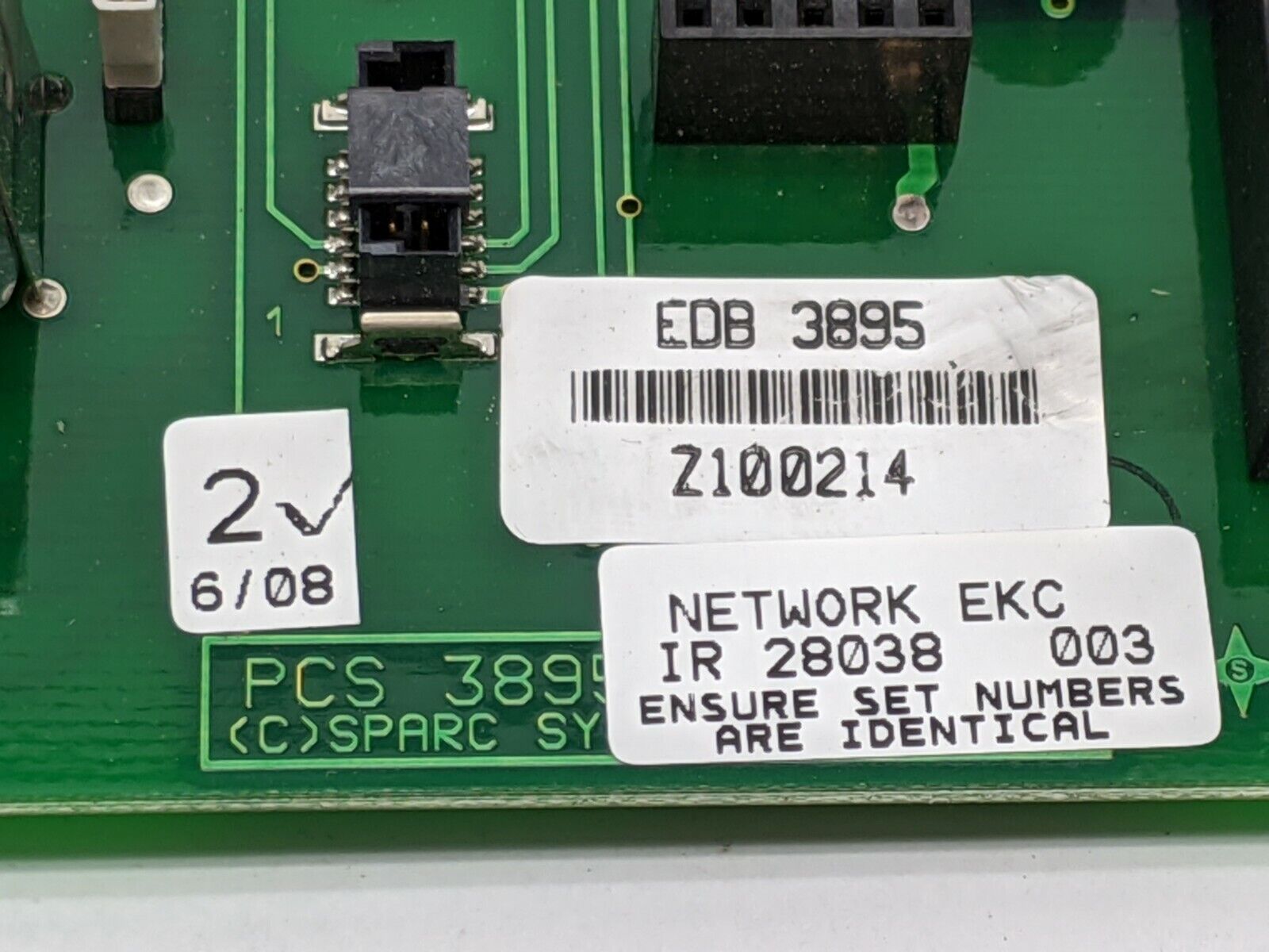 PCS 3895,IR 28038 | Sparc Systems PCS 3895 IR 28038 Automated Counter Network Card PCB - Used - Maverick Industrial Sales