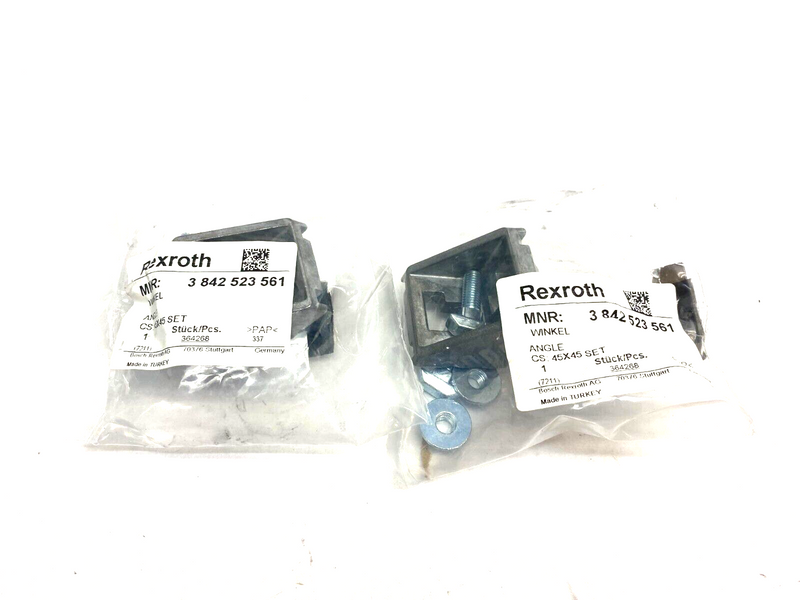 Bosch Rexroth 3842523561 Angle Corner Gusset w/ Hardware LOT OF 2 - Maverick Industrial Sales