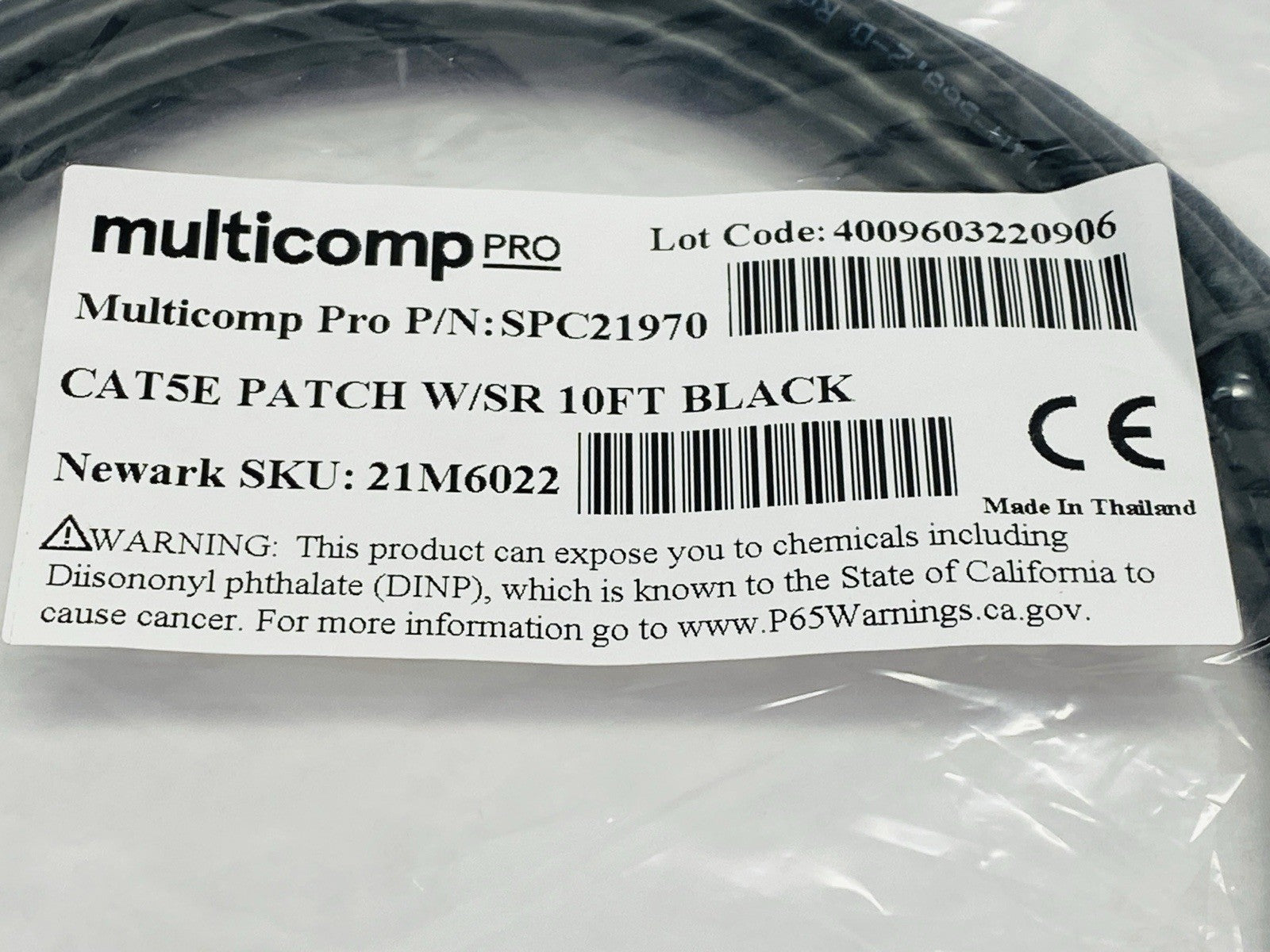 Multicomp Pro SPC21970 Network Patch Cable Cat5E 10ft - Maverick Industrial Sales