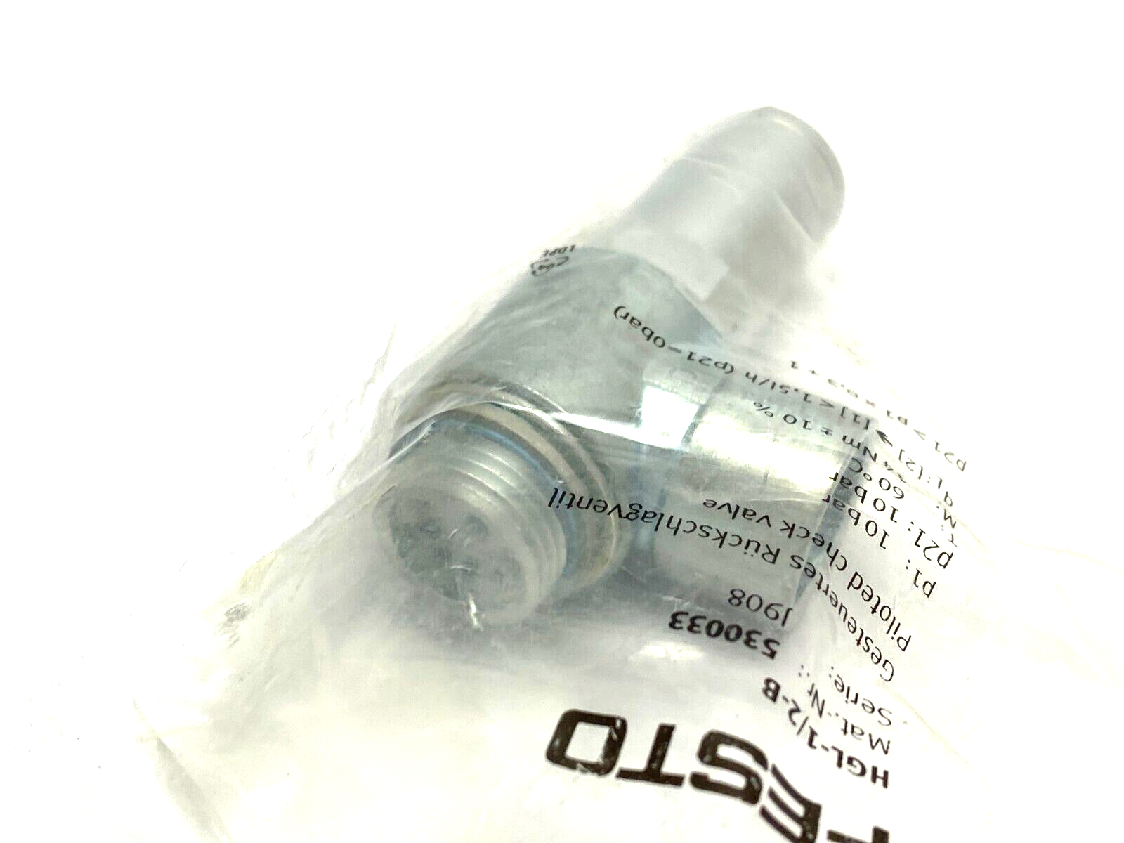 Festo HGL-1/2-B Piloted Check Valve J908, 530033 - Maverick Industrial Sales