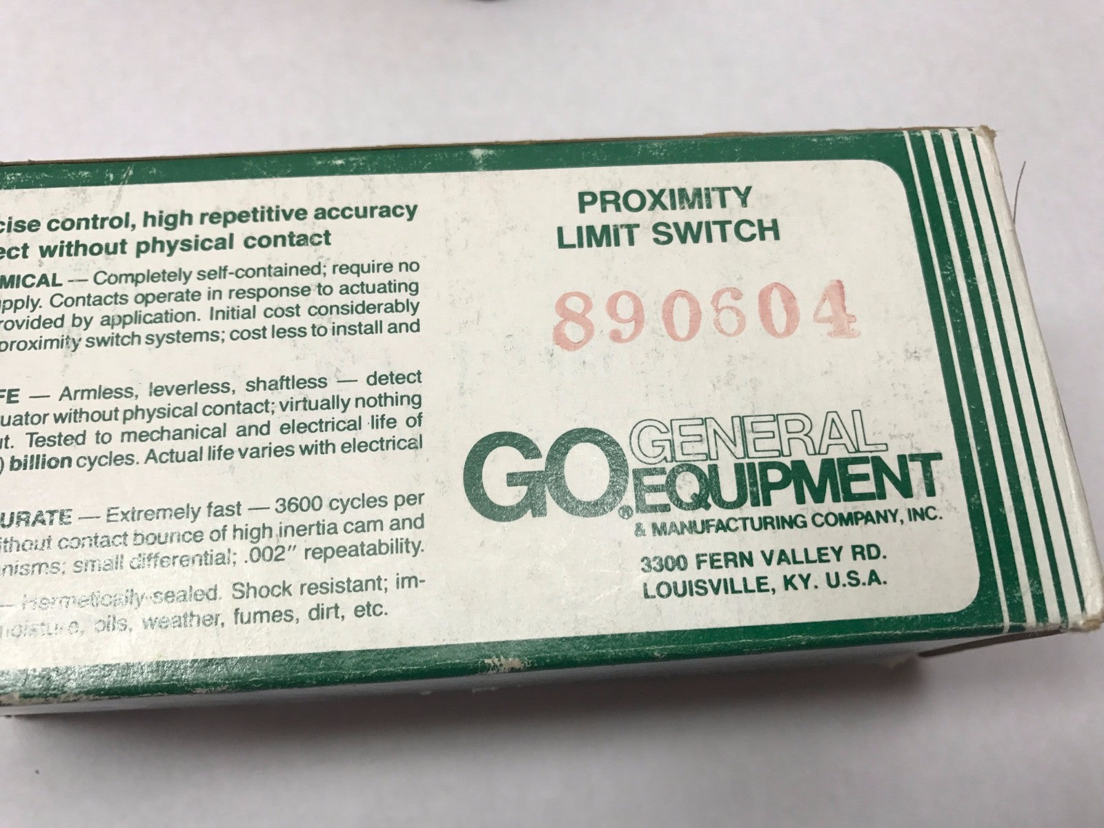 Go 112120 Proximity Limit Switch Heavy Pilot Duty 1250W 890604 - Maverick Industrial Sales