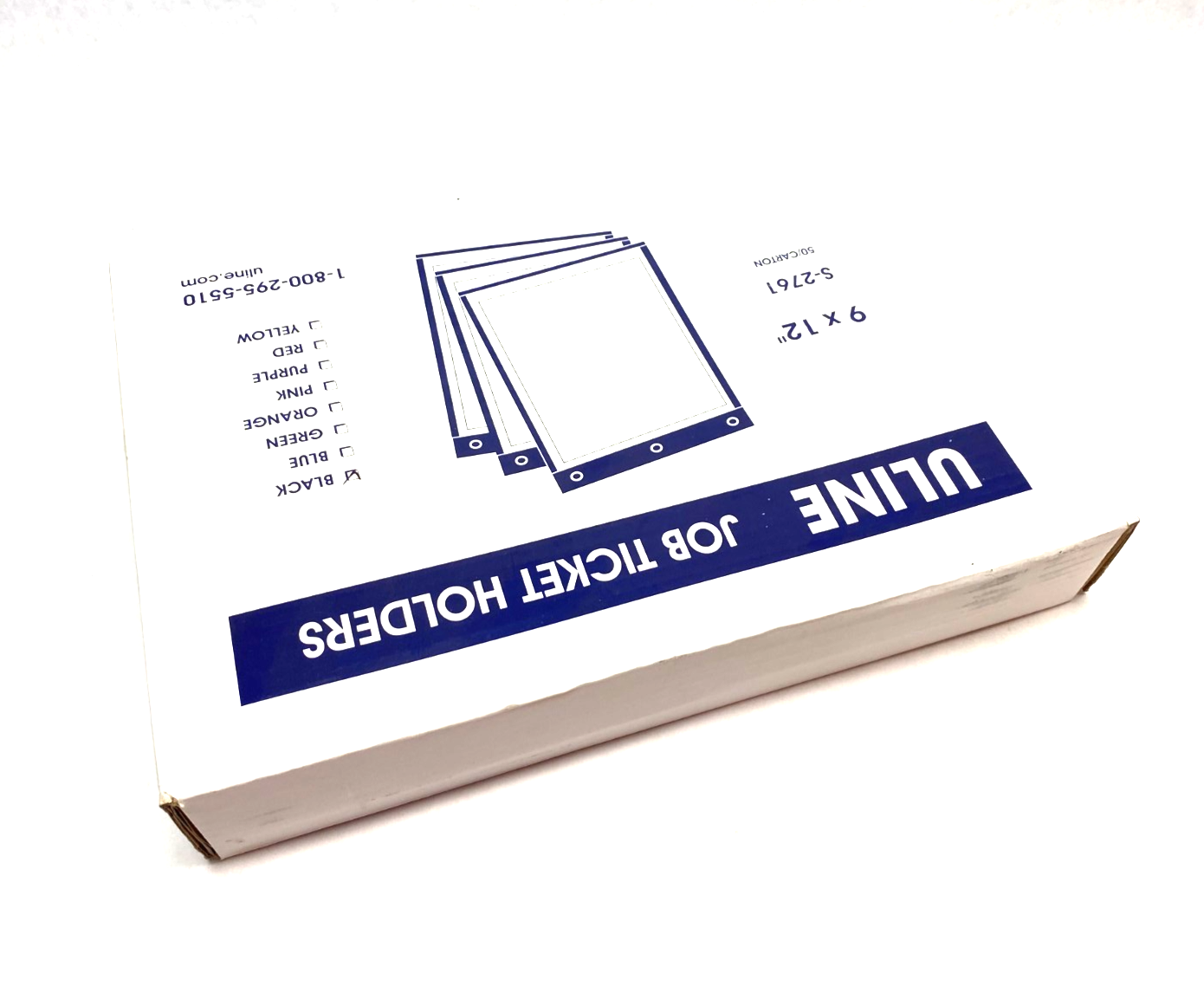 ULine S-2761 Black Job Ticket Holders 9" x 12" PKG OF 50 - Maverick Industrial Sales