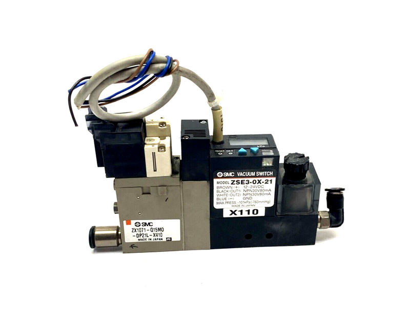 SMC ZSE3-0X-21 Vacuum Switch ZX1071-Q15MO-DP21L-X410 Ejector - Maverick Industrial Sales