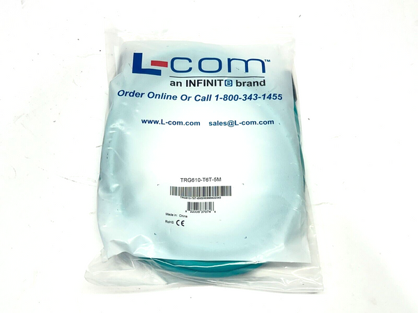 L-Com TRG610-T6T-5M Industrial Ethernet Cable Male M12 - RJ45 5m - Maverick Industrial Sales