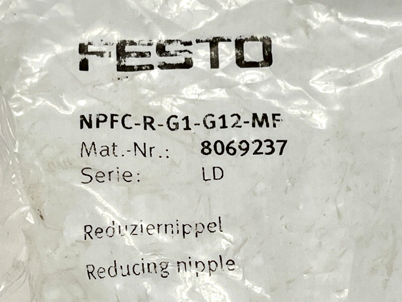 Festo NPFC-R-G1-G12-MF Treaded Adapter Reducing Nipple G1 M to G1/2 F LOT OF 2 - Maverick Industrial Sales