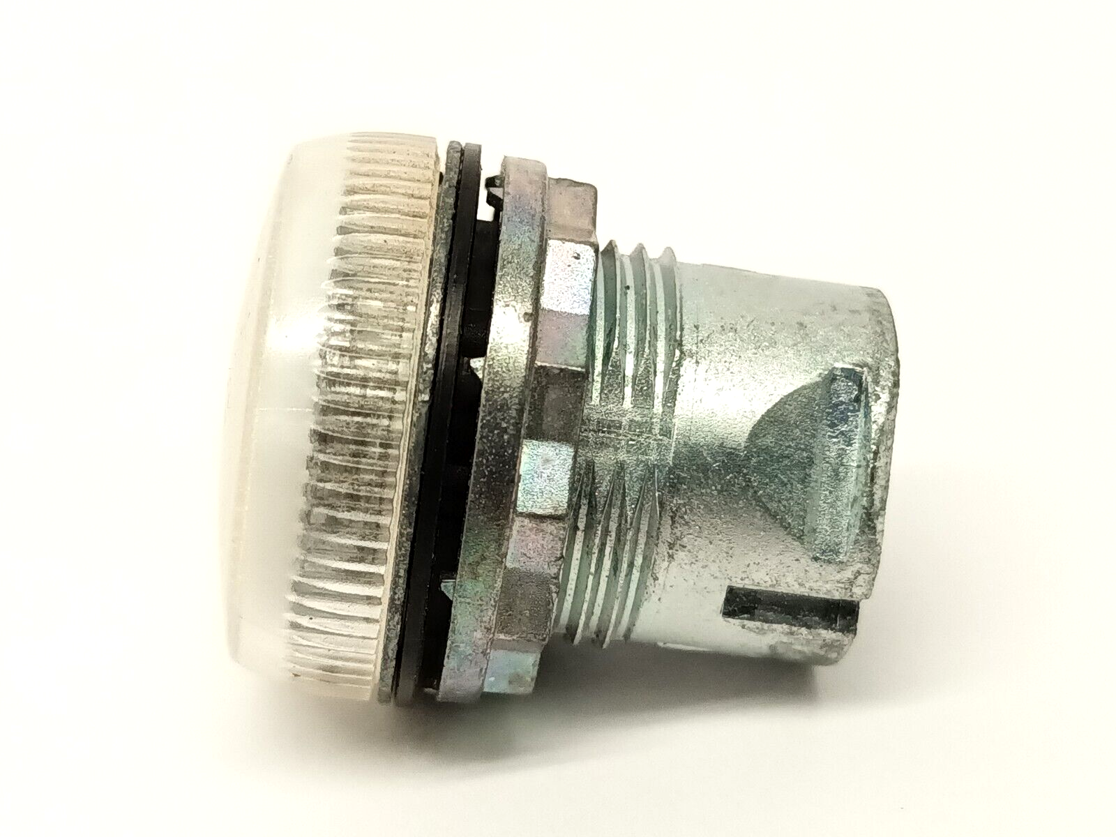 Allen Bradley 800FM-P7PN3W Pilot Light White LED Clear Metal No Contact Block - Maverick Industrial Sales