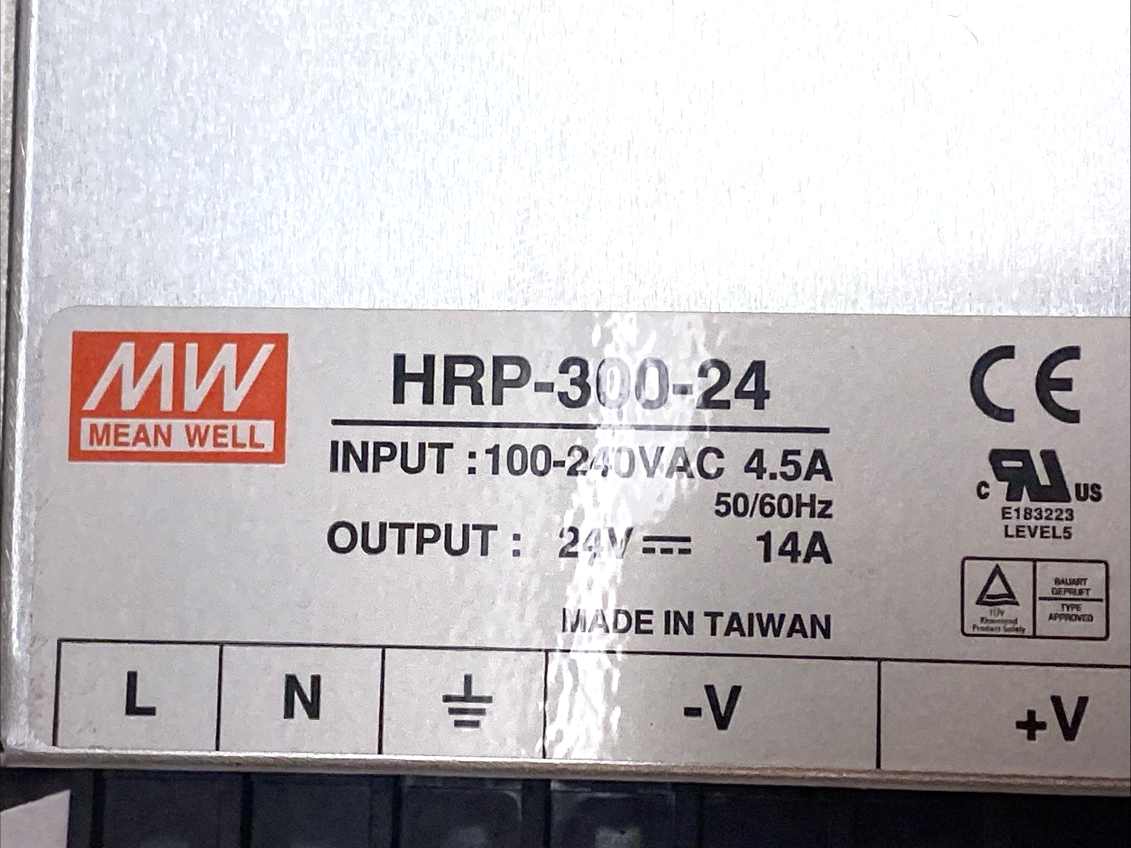 HRP-300-24 | Mean Well Enclosed AC‑DC Power Supply 24V 14A 300W - Used - Maverick Industrial Sales