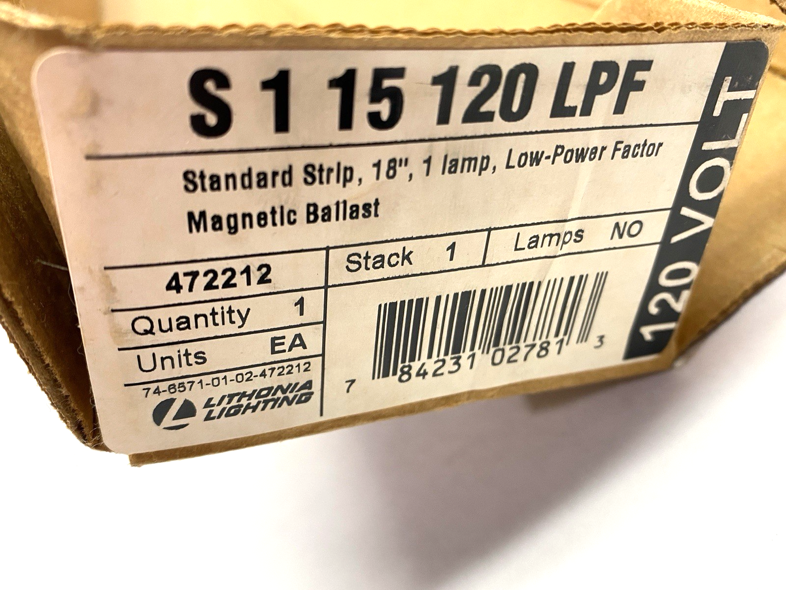 S115-120-LPF | Lithonia Lighting Standard Strip Lamp 18" Magnetic Ballast 15W 120V - New – Open box - Maverick Industrial Sales