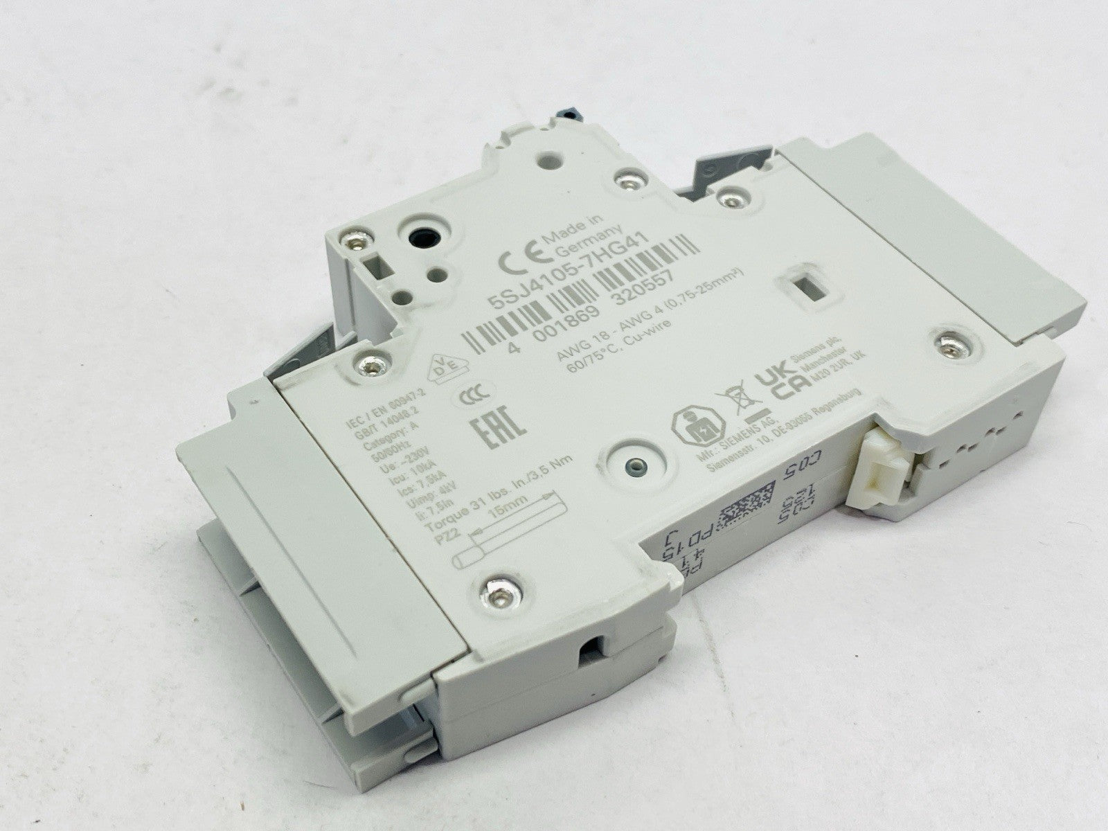 Siemens 5SJ4105-7HG41 Miniature Circuit Breaker 1-Pole 0.5A 240V - Maverick Industrial Sales