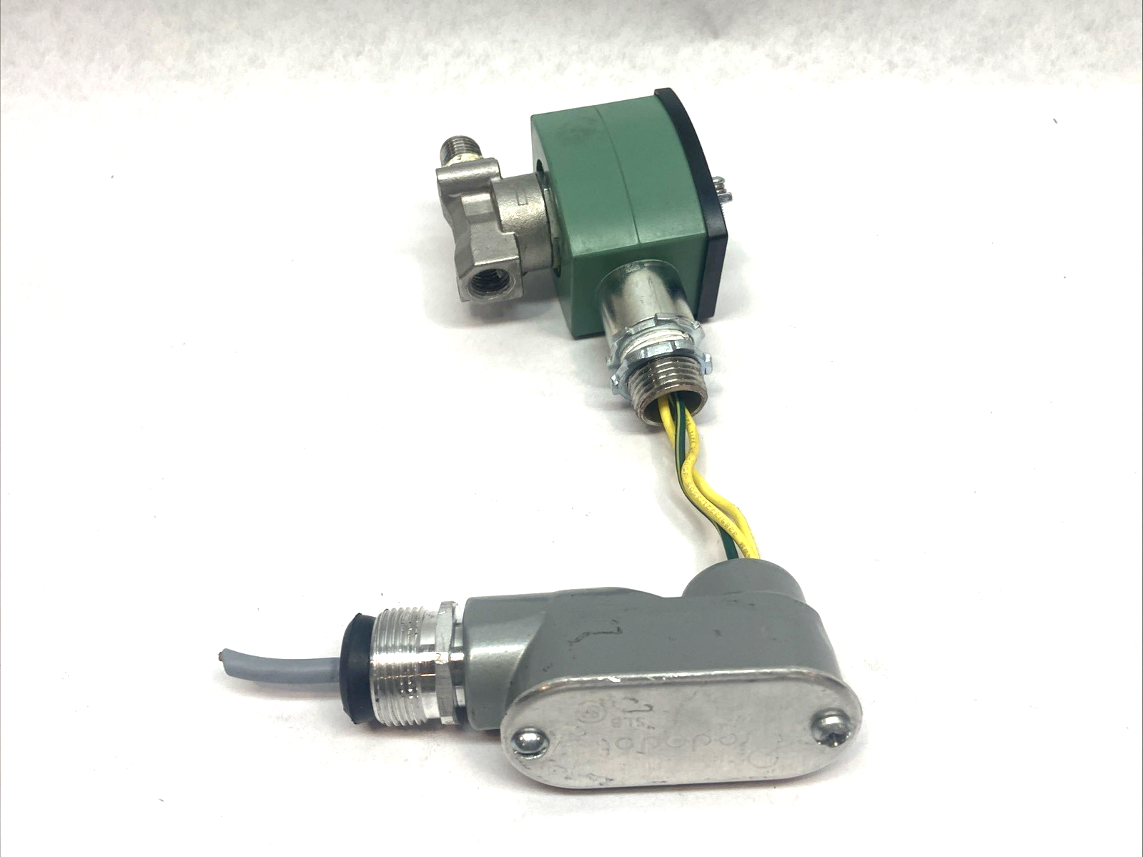 8262H130DC24/DCD | ASCO 1/4" 2-Way Solenoid Valve w/ Red Dot Conduit Fitting - Used - Maverick Industrial Sales