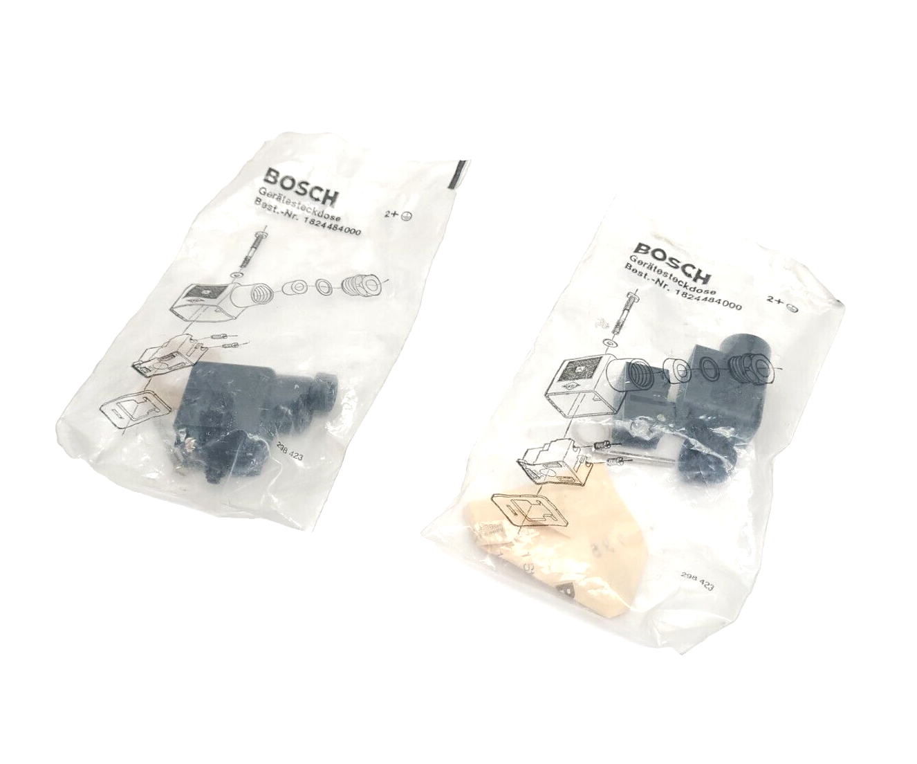 Bosch Rexroth 1824484000 3-Pin DIN Style Connector For Solenoid Valves LOT OF 2 - Maverick Industrial Sales