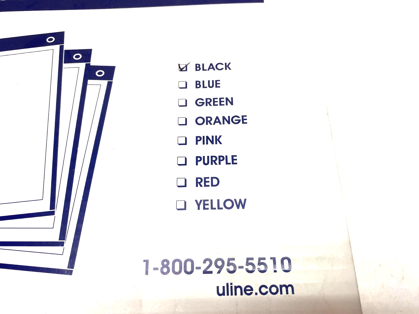 ULine S-2761 Black Job Ticket Holders 9" x 12" PKG OF 50 - Maverick Industrial Sales
