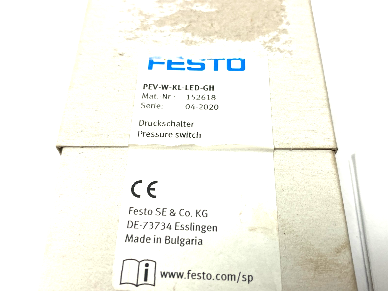 Festo PEV-W-KL-LED-GH Pressure Switch 152618 - Maverick Industrial Sales