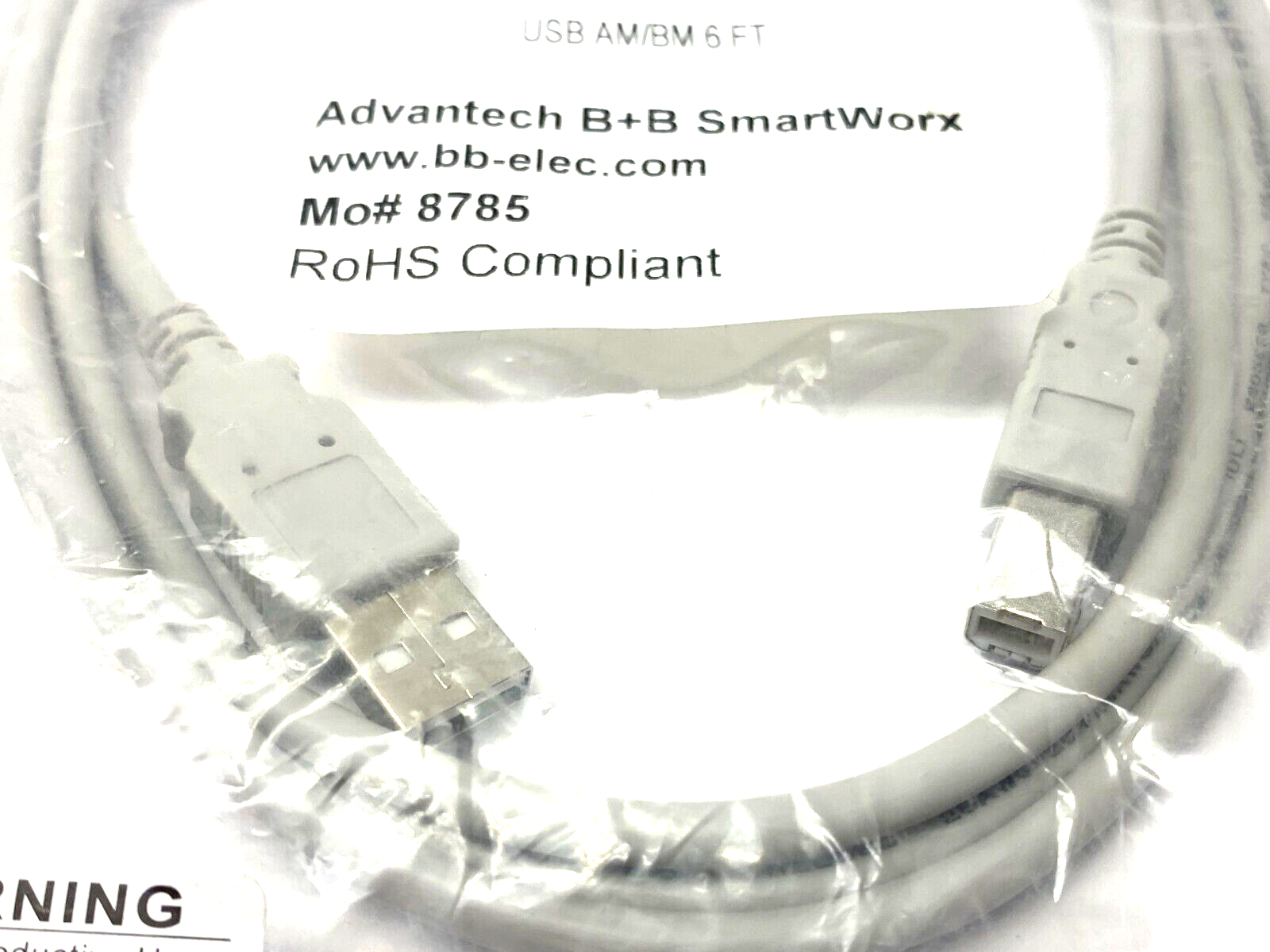 Advantech B+B SmartWorx TID 60000467 USB AM/BM Printer Cable 6' Length GRAY - Maverick Industrial Sales