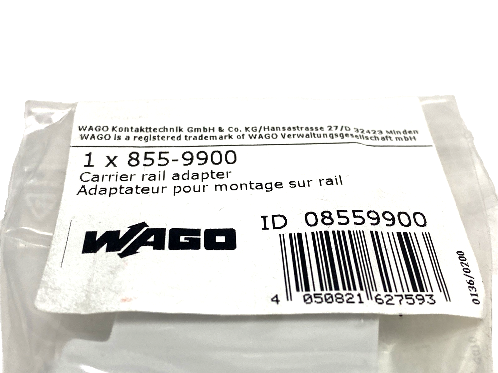 Wago 855-9900 Carrier Rail Adapter For Plug-In Transformers - Maverick Industrial Sales