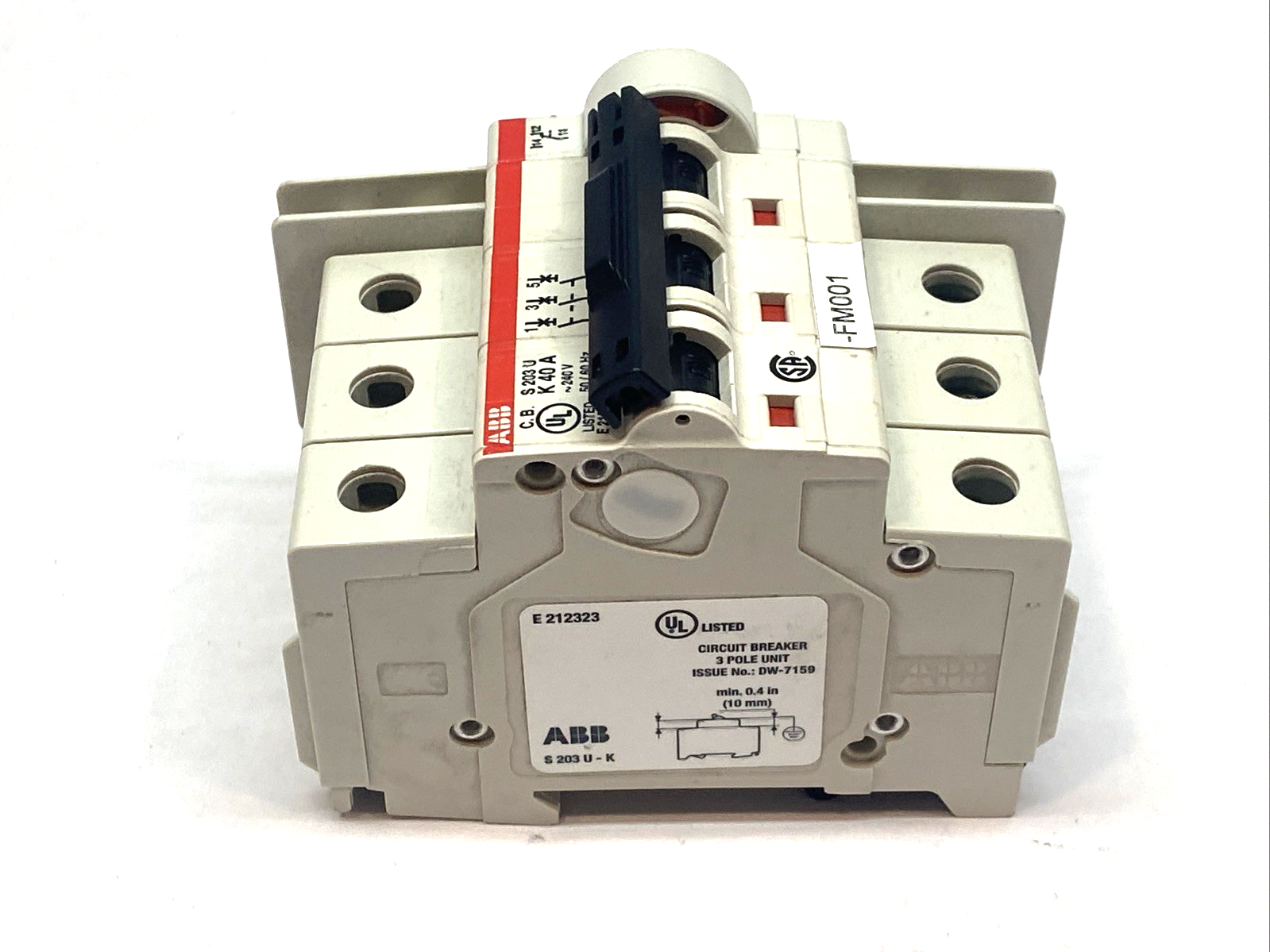 ABB S203U-K40A Circuit Breaker 3-Pole 240V 50/60HZ - Maverick Industrial Sales