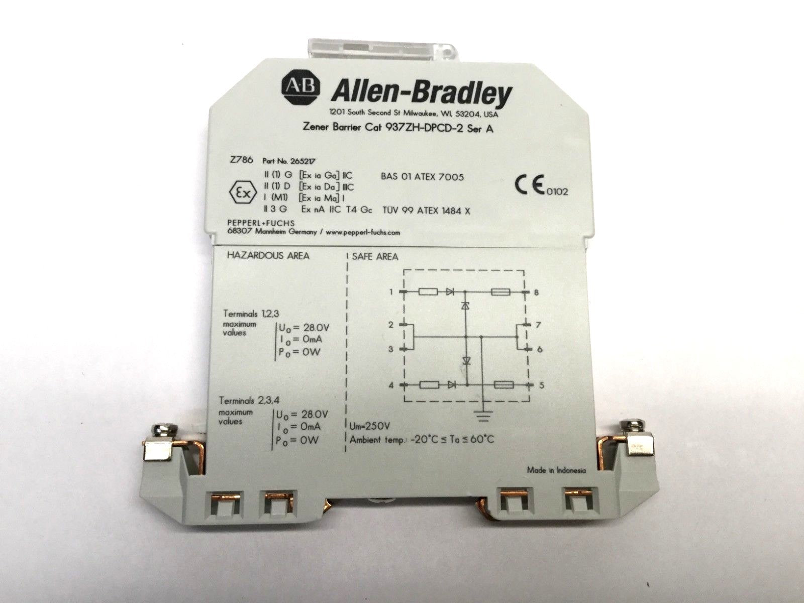 Allen Bradley 937ZH-DPCD-2 Series A Zener Barrier 265217 - Maverick Industrial Sales