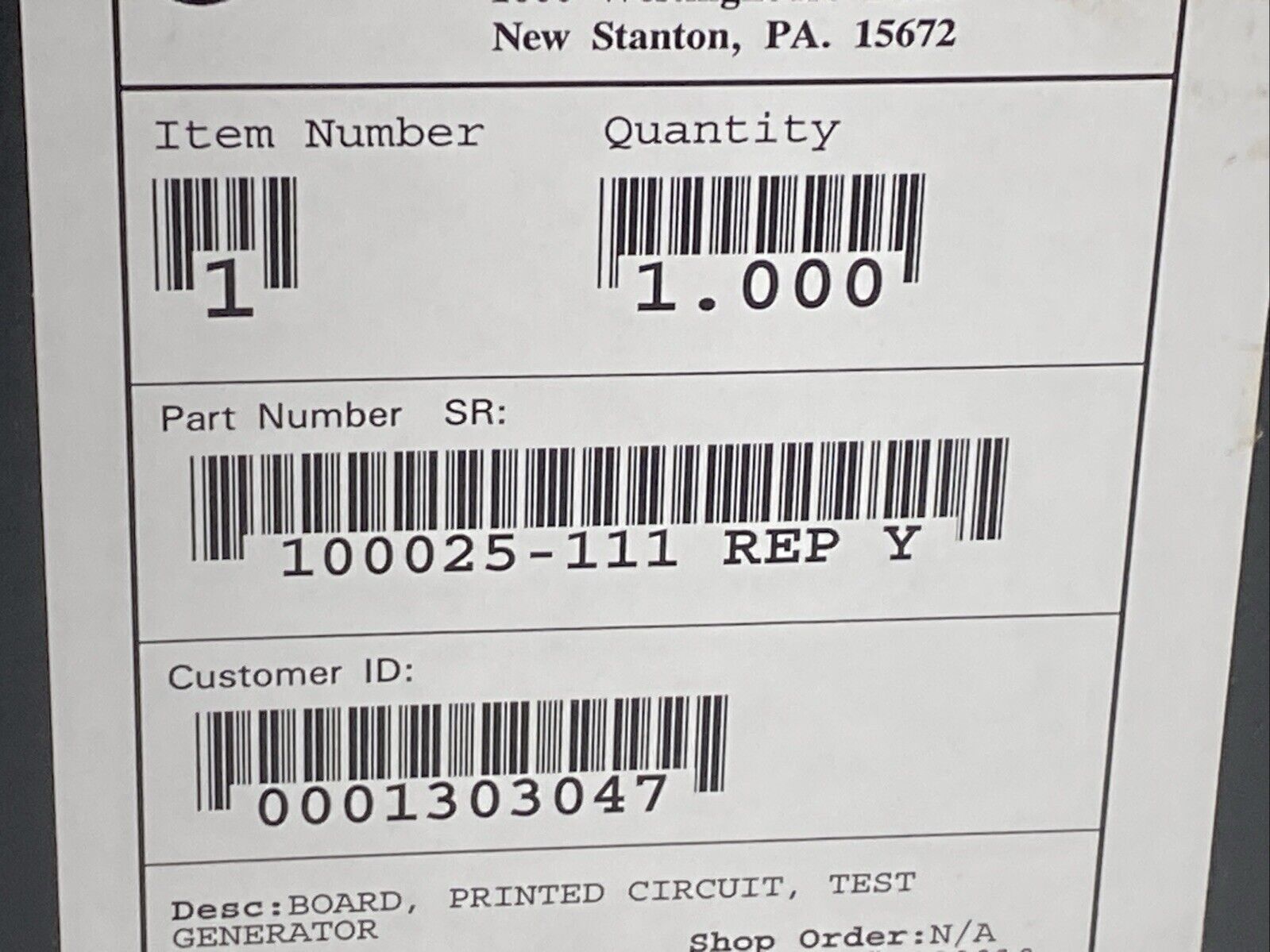 Westinghouse 100025-111 Rep Y Test Generator PCB Assembly - Maverick Industrial Sales