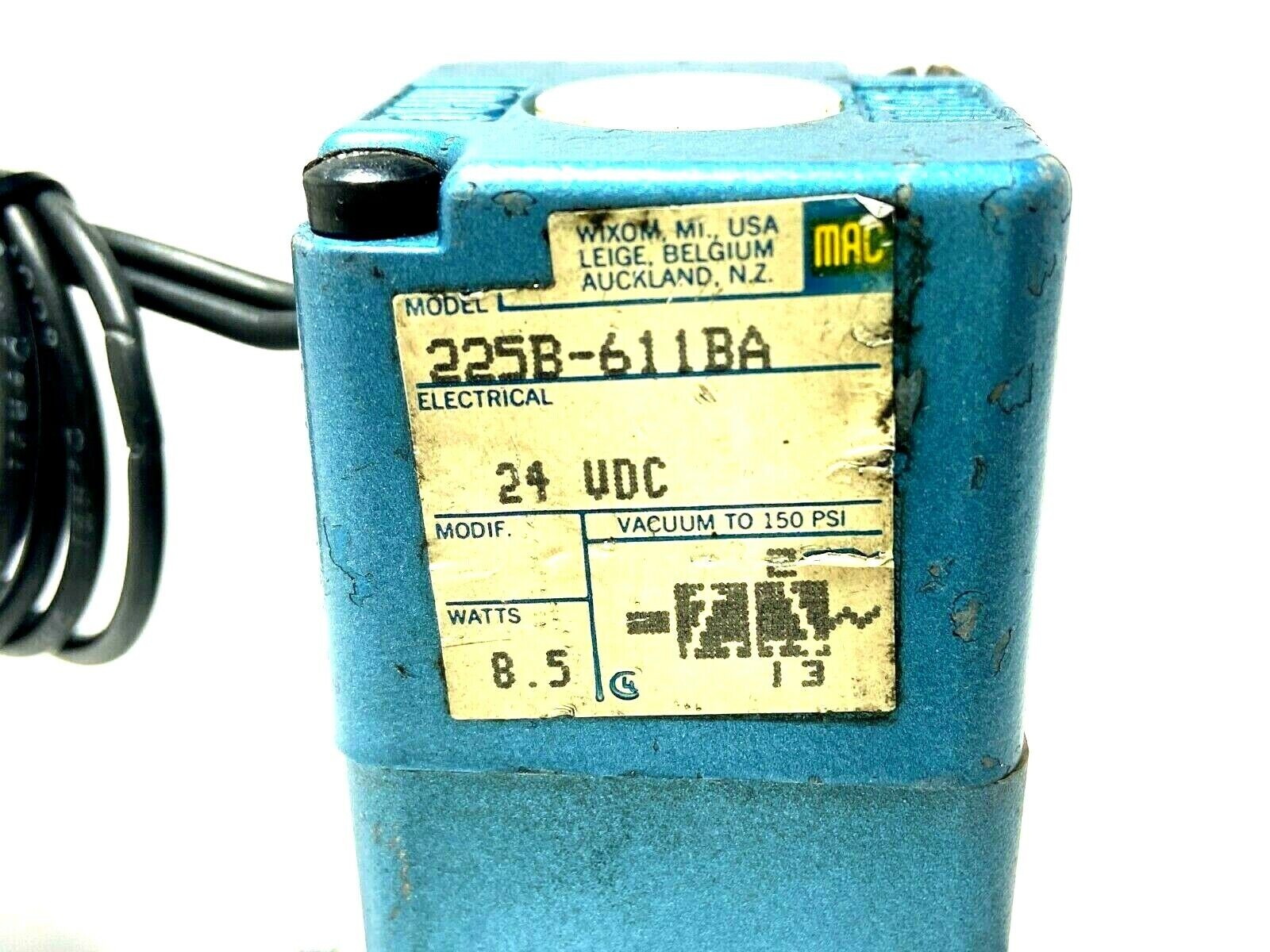 MAC Valves 225B-611BA Solenoid Valve 24VDC 8.5W - Used - Maverick Industrial Sales