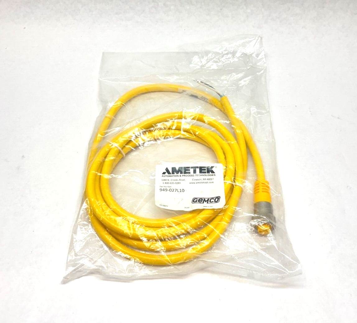 Ametek 949-027L10 2-Pin 2-Wire Cable Cordset, U2-22579, 2914U - Maverick Industrial Sales