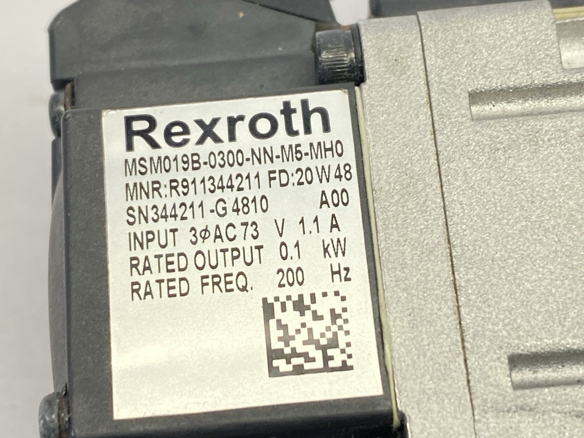 Rexroth MSM019B-0300-NN-M5-MH0 Servo Motor 3000RPM R911344211 - Maverick Industrial Sales
