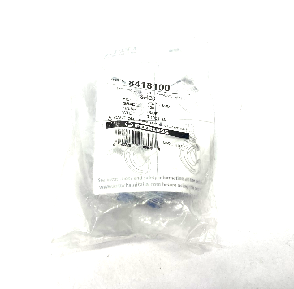 Peerless 8418100 Clevis Sling Hook Latch 7/32 V10 CL SLING HK W/LAT, SHC6 - Maverick Industrial Sales