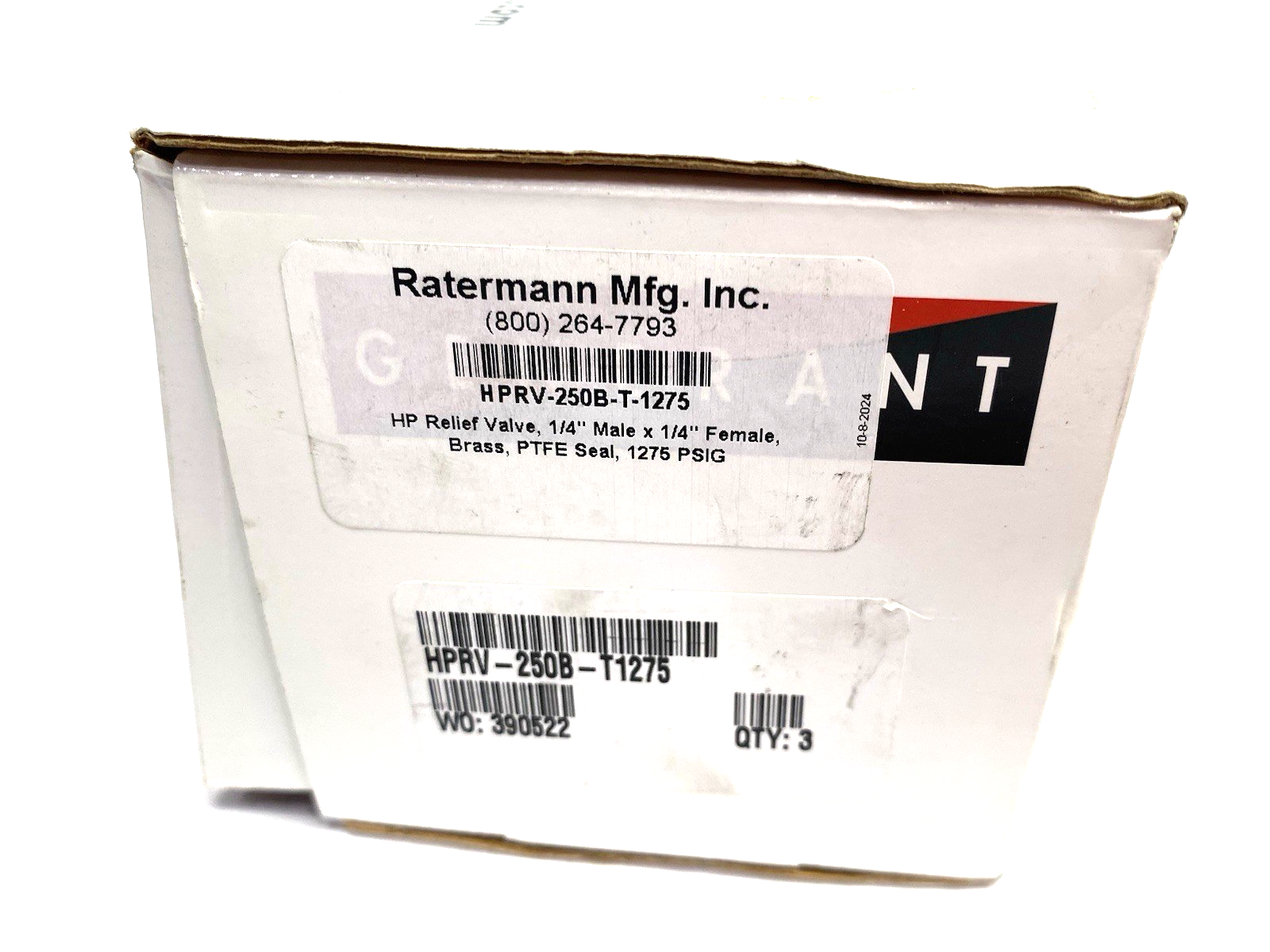 HPRV-250B-T1275 | Generant Inline Relief Valve, 1/4" Male to 1/4" Female, 1275psi - New – Open box - Maverick Industrial Sales