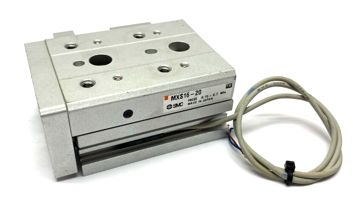 MXS16-20 | SMC Guided Pneumatic Cylinder 16mm Bore 20mm Stroke - Used - Maverick Industrial Sales