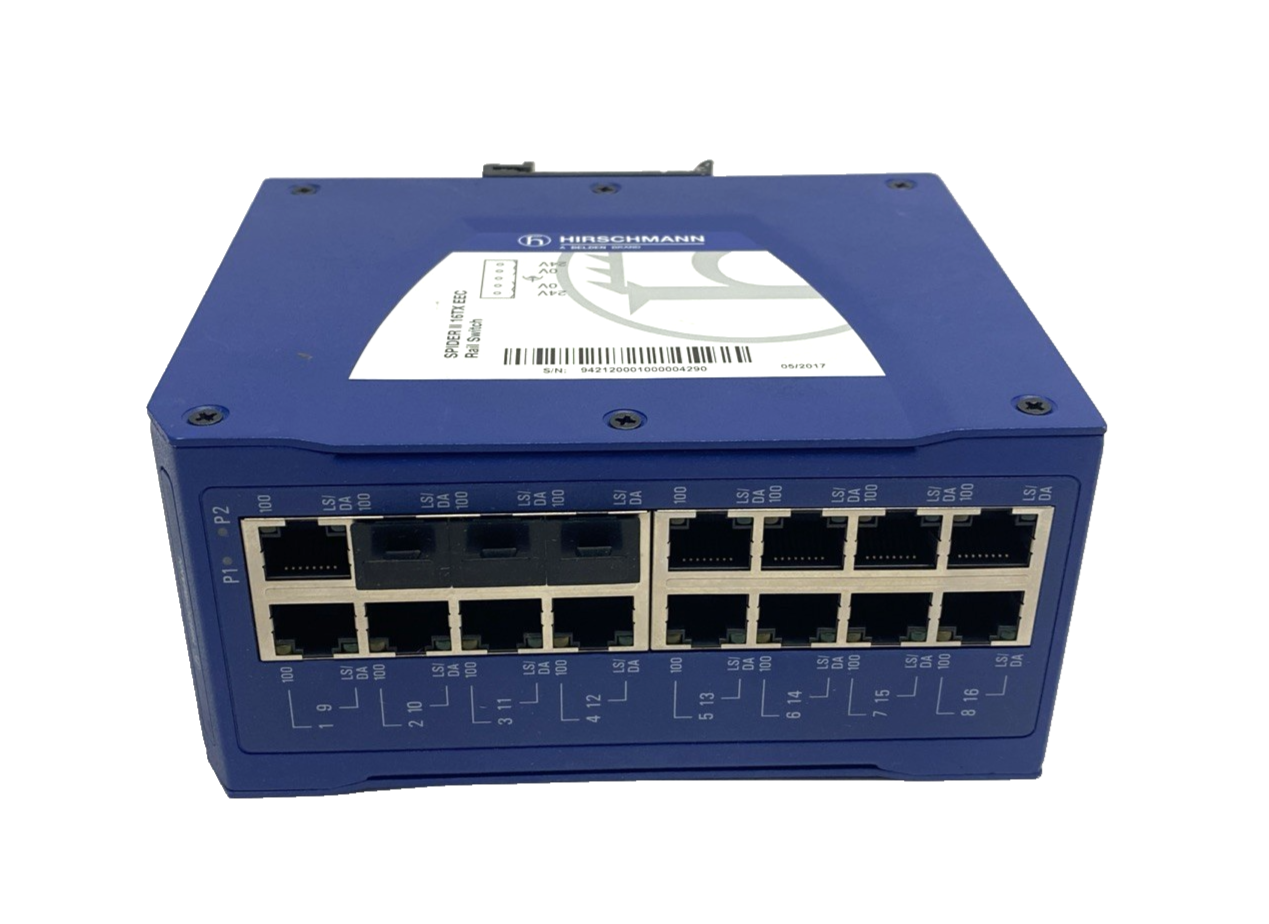 SPIDER II 16TX EEC | Hirschmann Industrial Ethernet Rail Switch 942120001 - Used - Maverick Industrial Sales