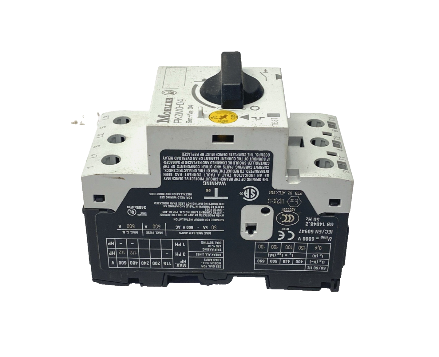 Moeller PKZM0-0,4 Motor Control Circuit Breaker 0.25-0.4A PKZM0-0.4 - Maverick Industrial Sales